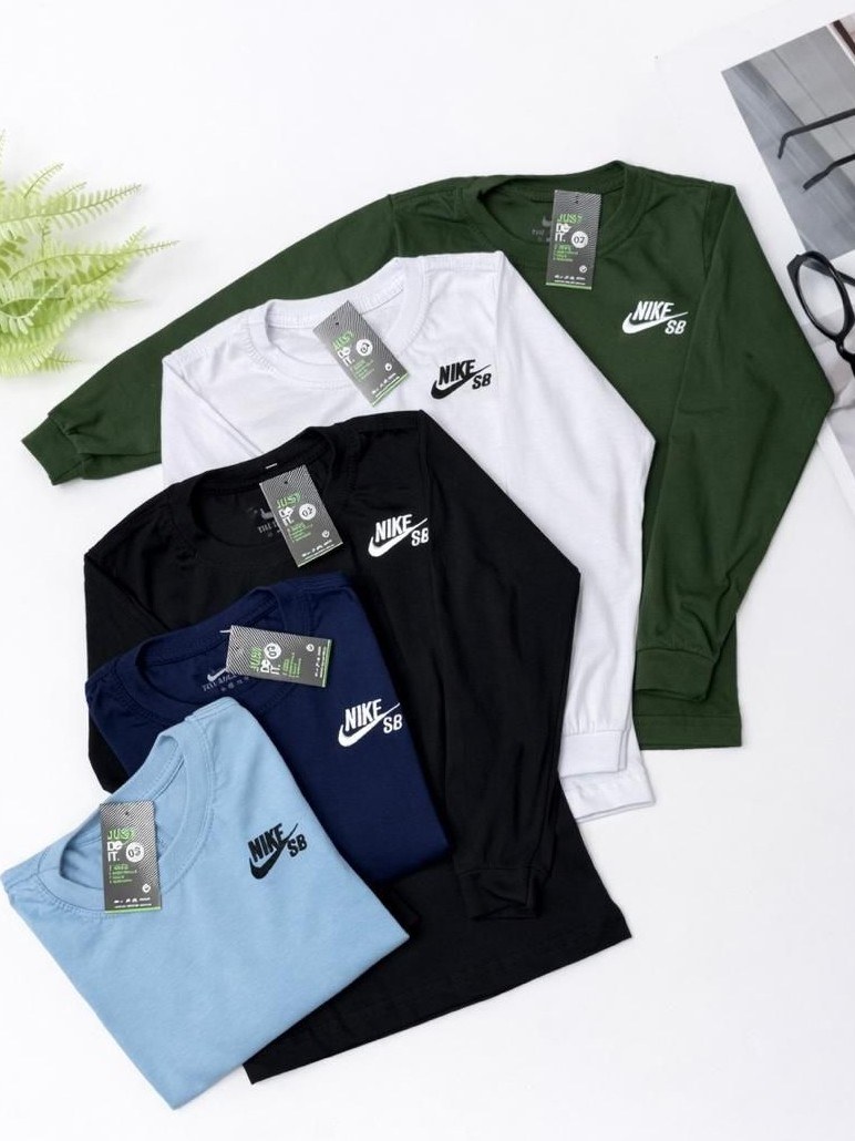 Camiseta manga longa infantil e juvenil 1 linha