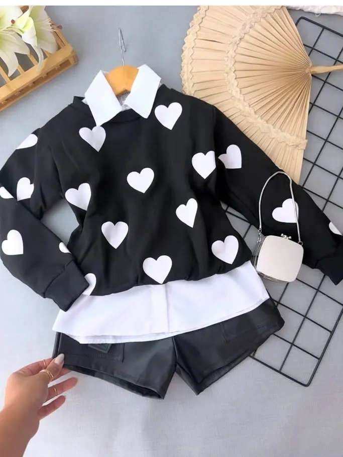 Blusa moletom coração infantil
