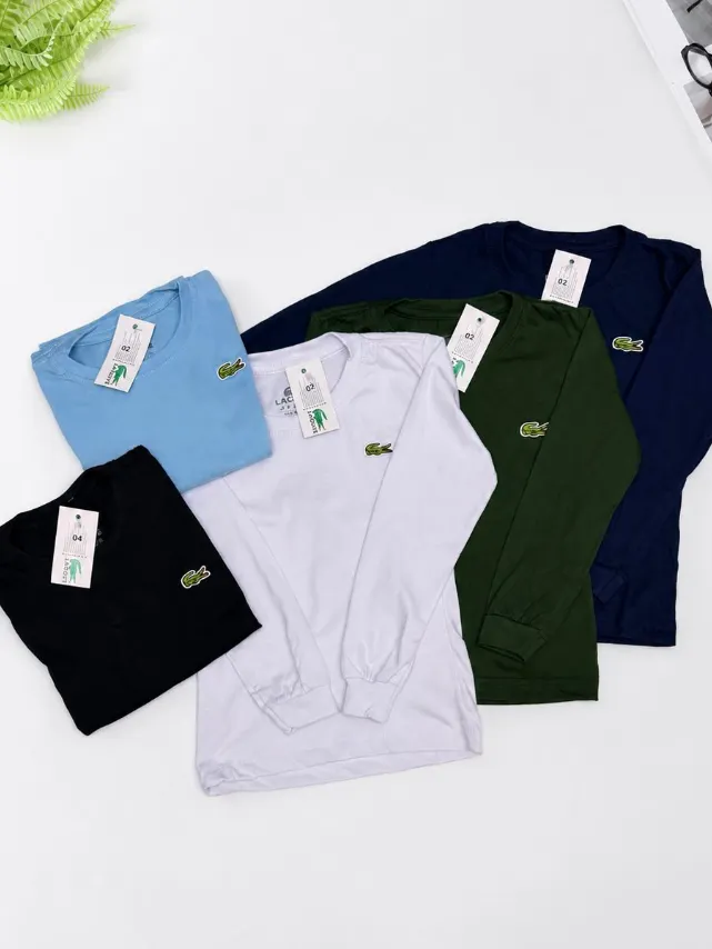 Camiseta manga longa infantil e juvenil 1 linha