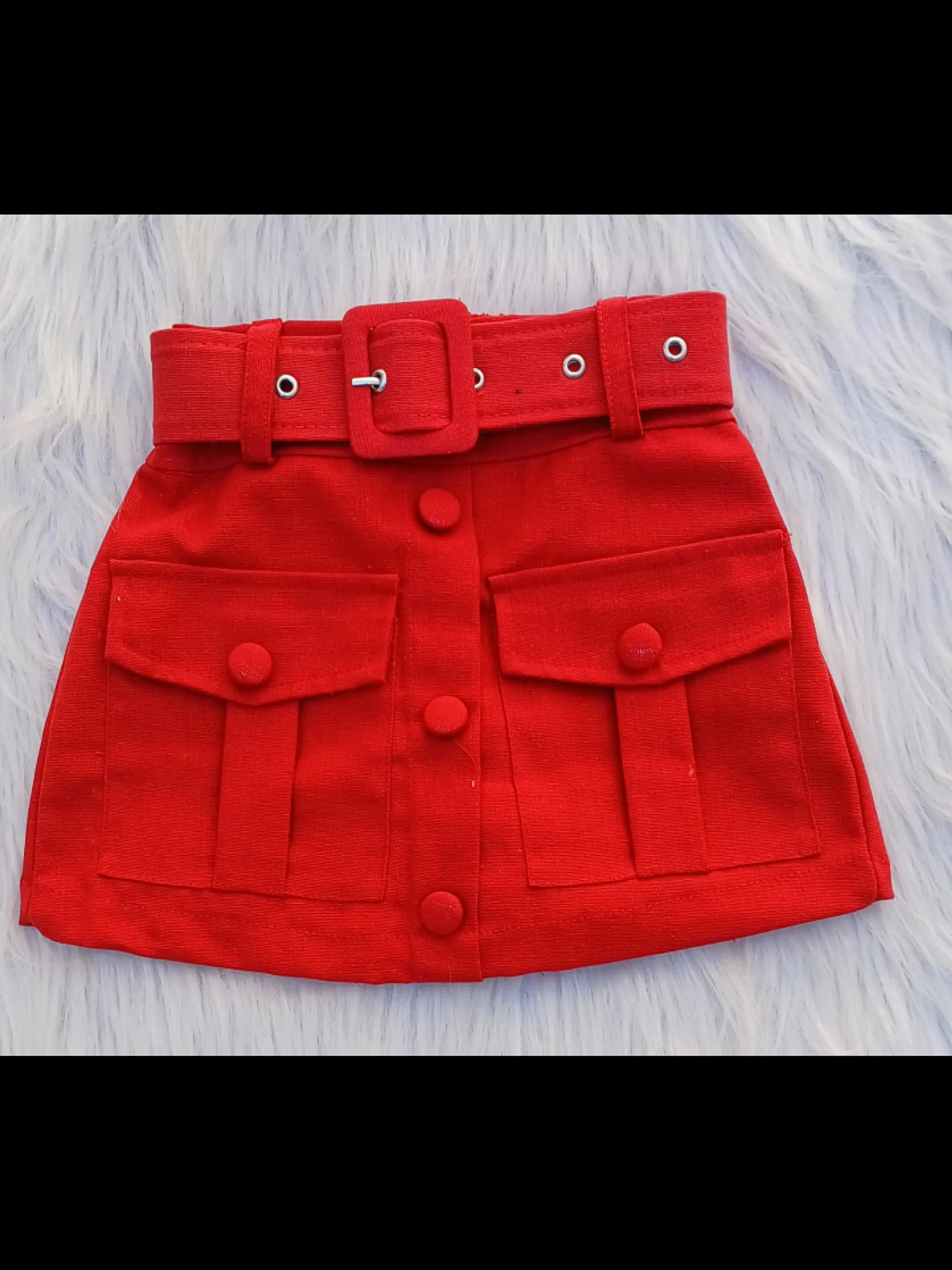 Shorts saia infantil com cinto