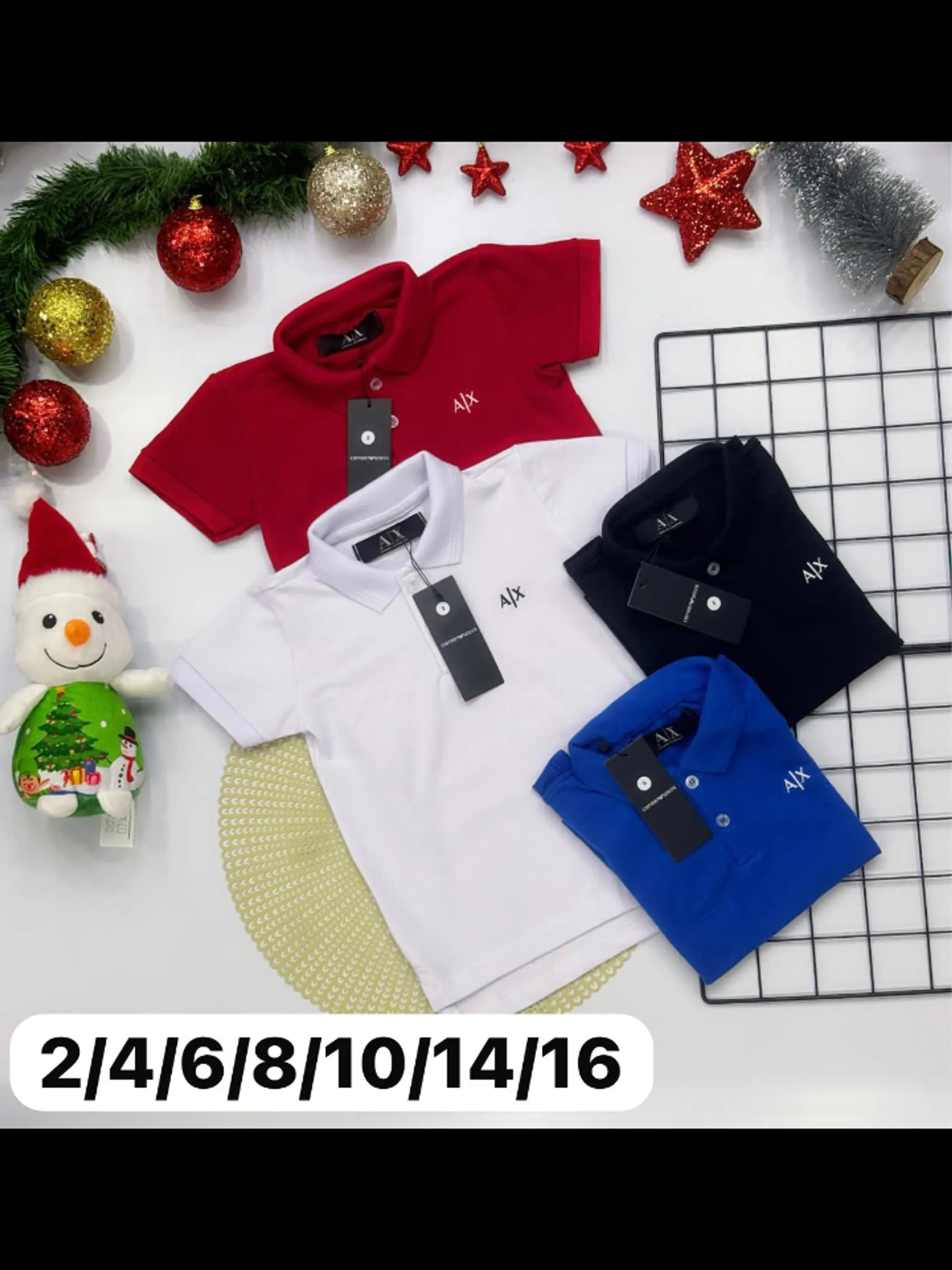 Camisa polo elastano 1 linha infantil e juvenil