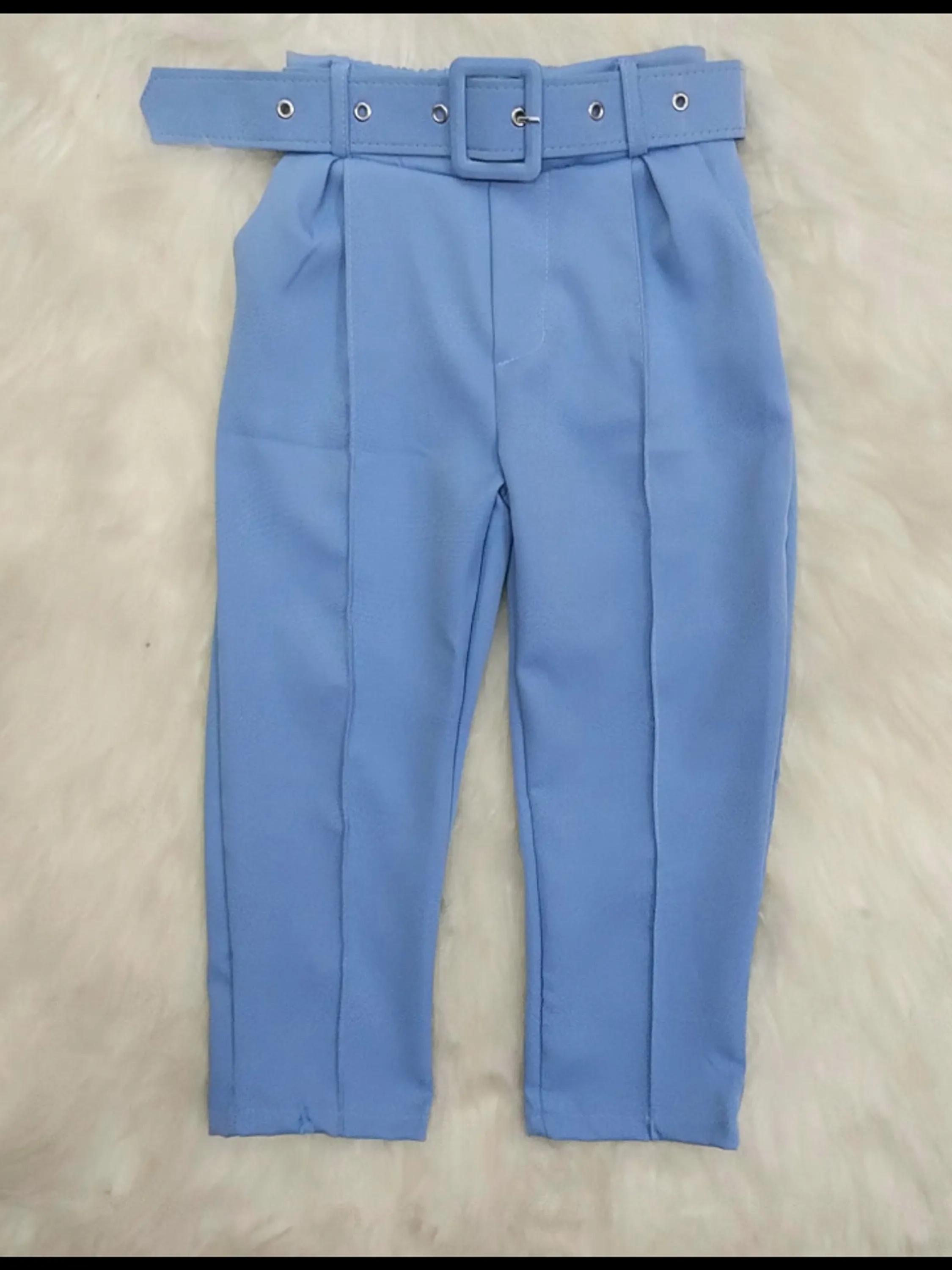 Calça infantil e juvenil alfaiataria com cinto (07)