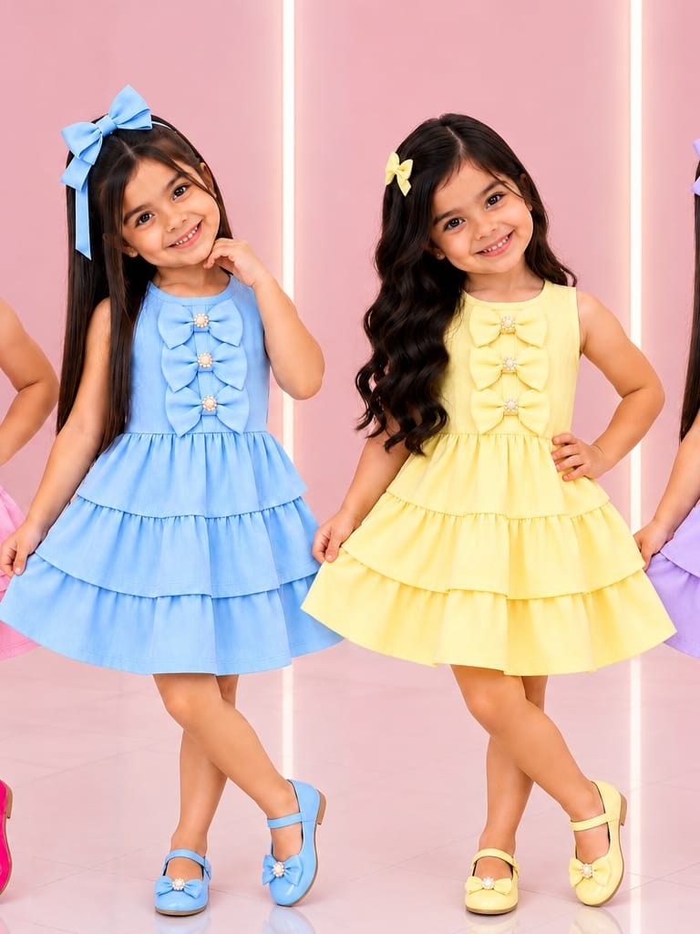 Vestido curto feminino infantil