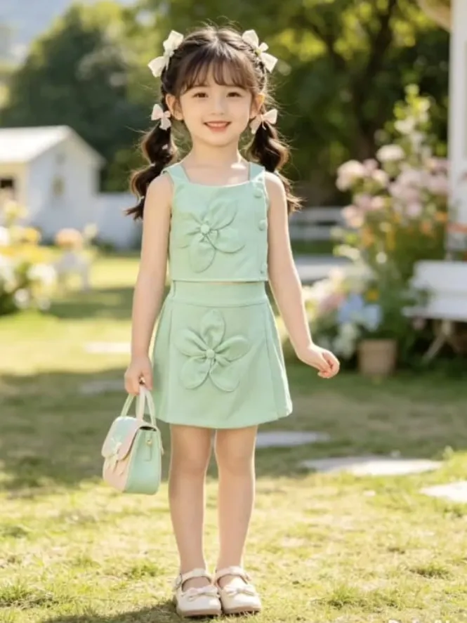 Conjunto feminino infantil shorts saia e Cropped (40)
