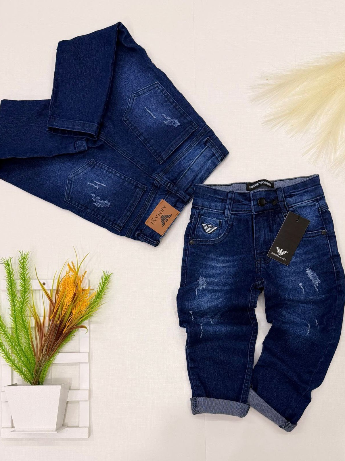 Calça jeans masculina infantil e juvenil 1 linha