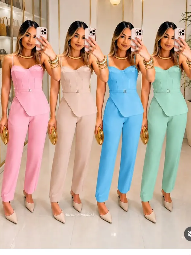 Conjunto feminino adulto calça e blusinha (85)