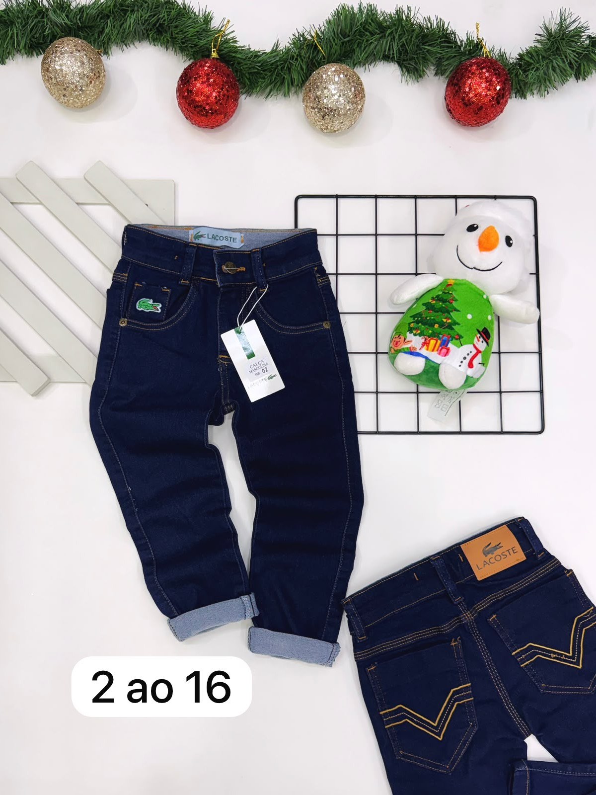 Calça jeans masculina infantil e juvenil 1 linha