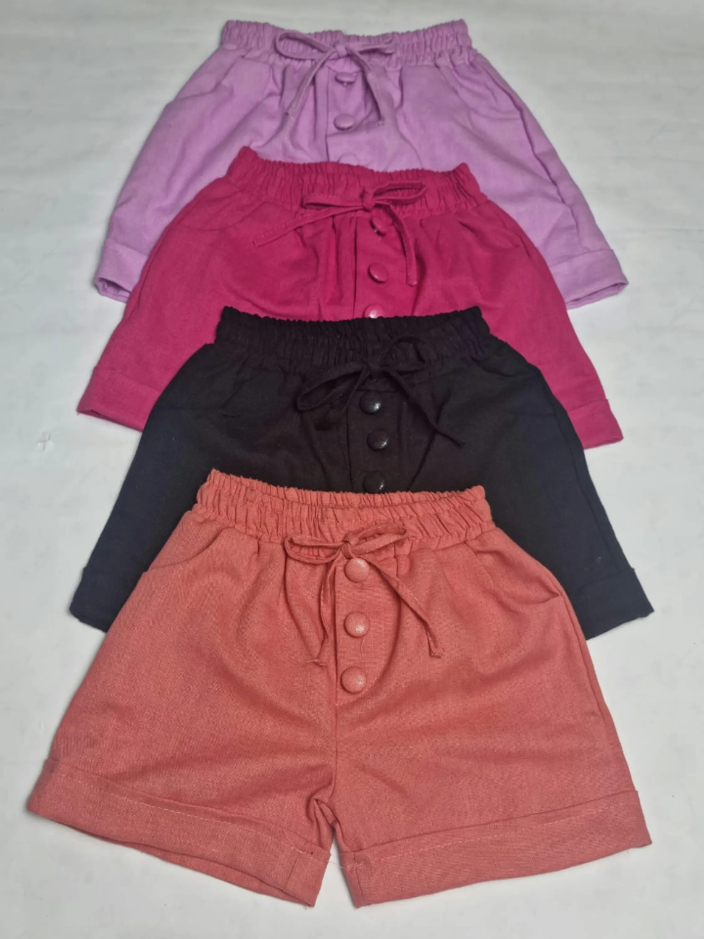 Shorts infantil tecido linho