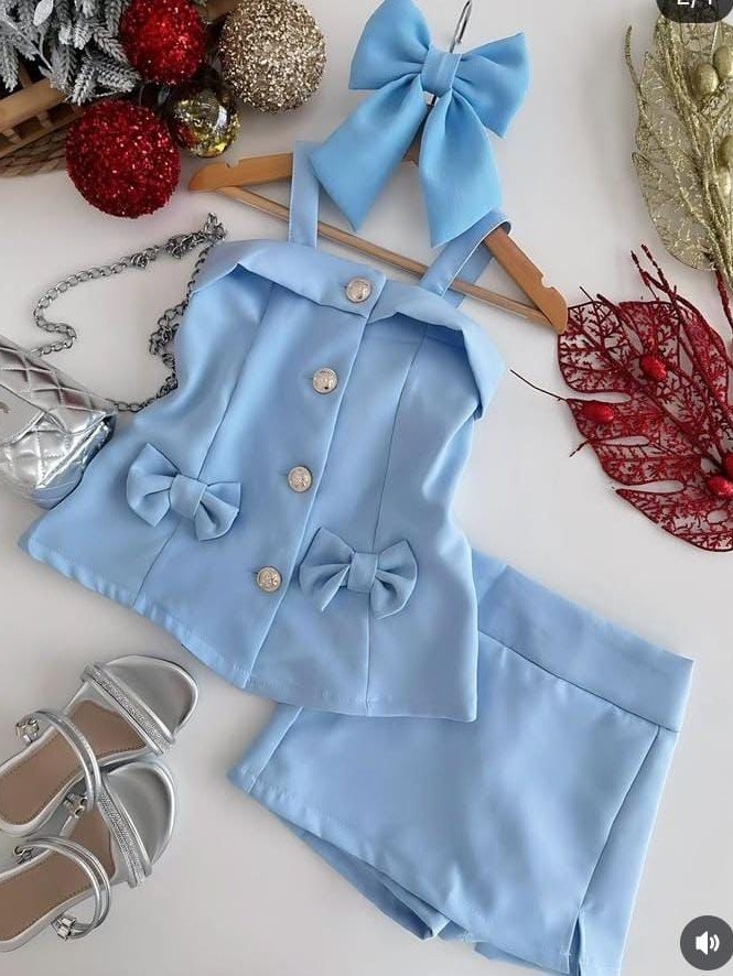 Conjunto infantil shorts saia e blusinha (27)