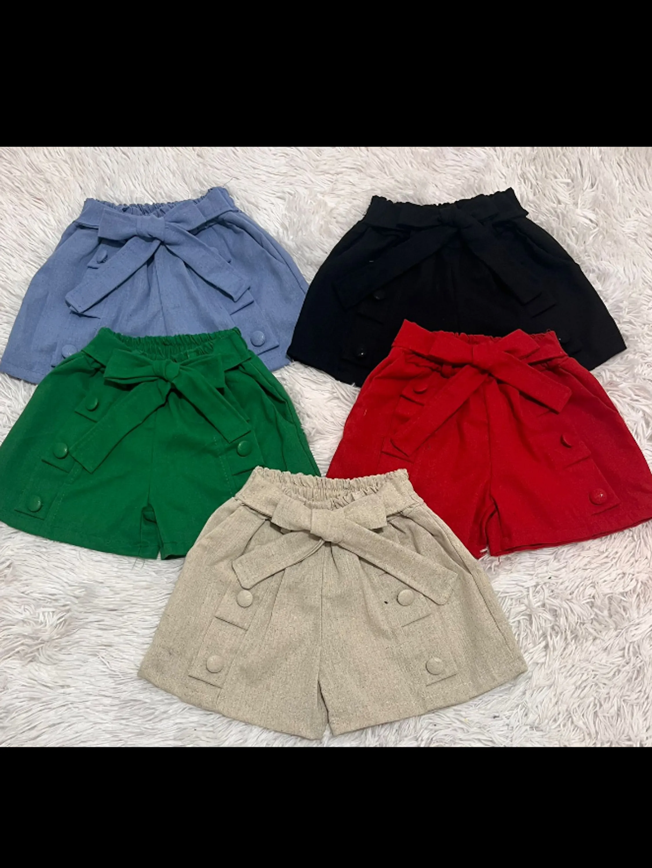 Shorts infantil tecido linho