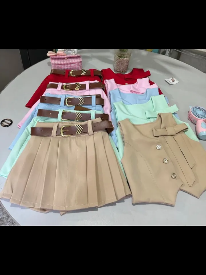 Conjunto infantil colete e shorts saia (10)