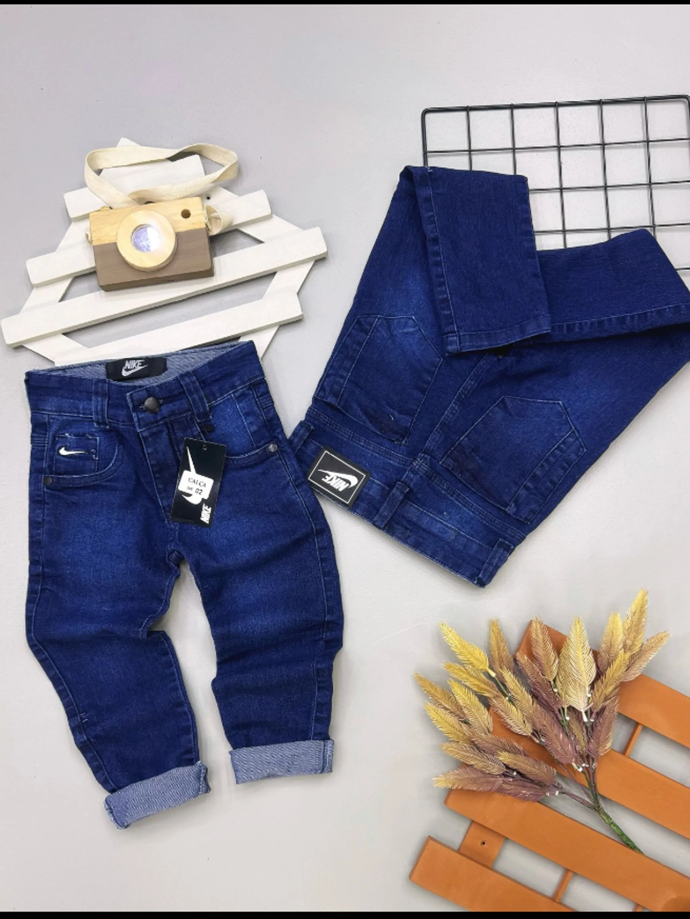 Calça jeans masculina infantil e juvenil 1 linha