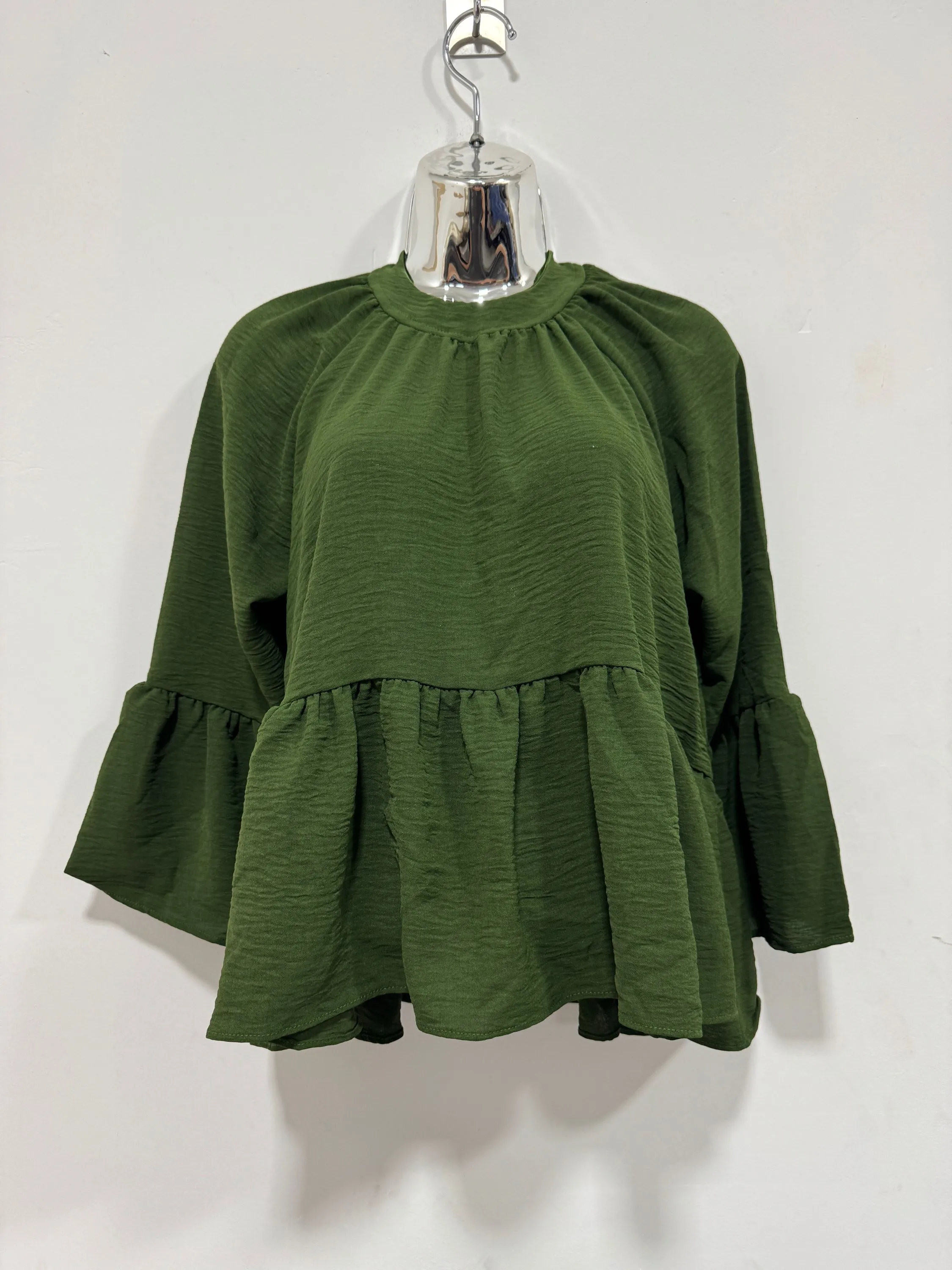 BLUSA BATA MANGA 3/4 BABADO BOHO MARROCOS