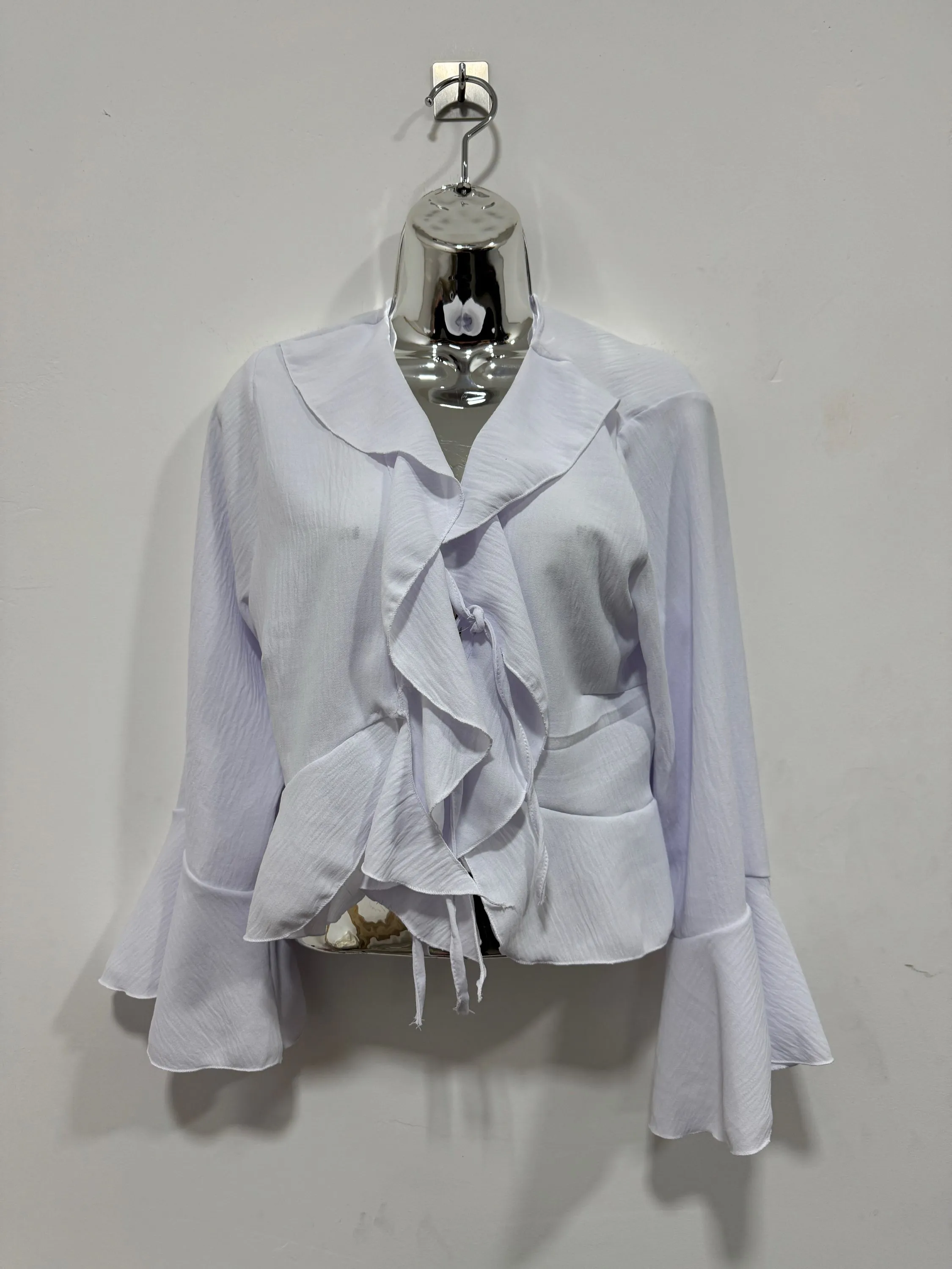 Blusinha Bata Cropped Feminina Manga Longa