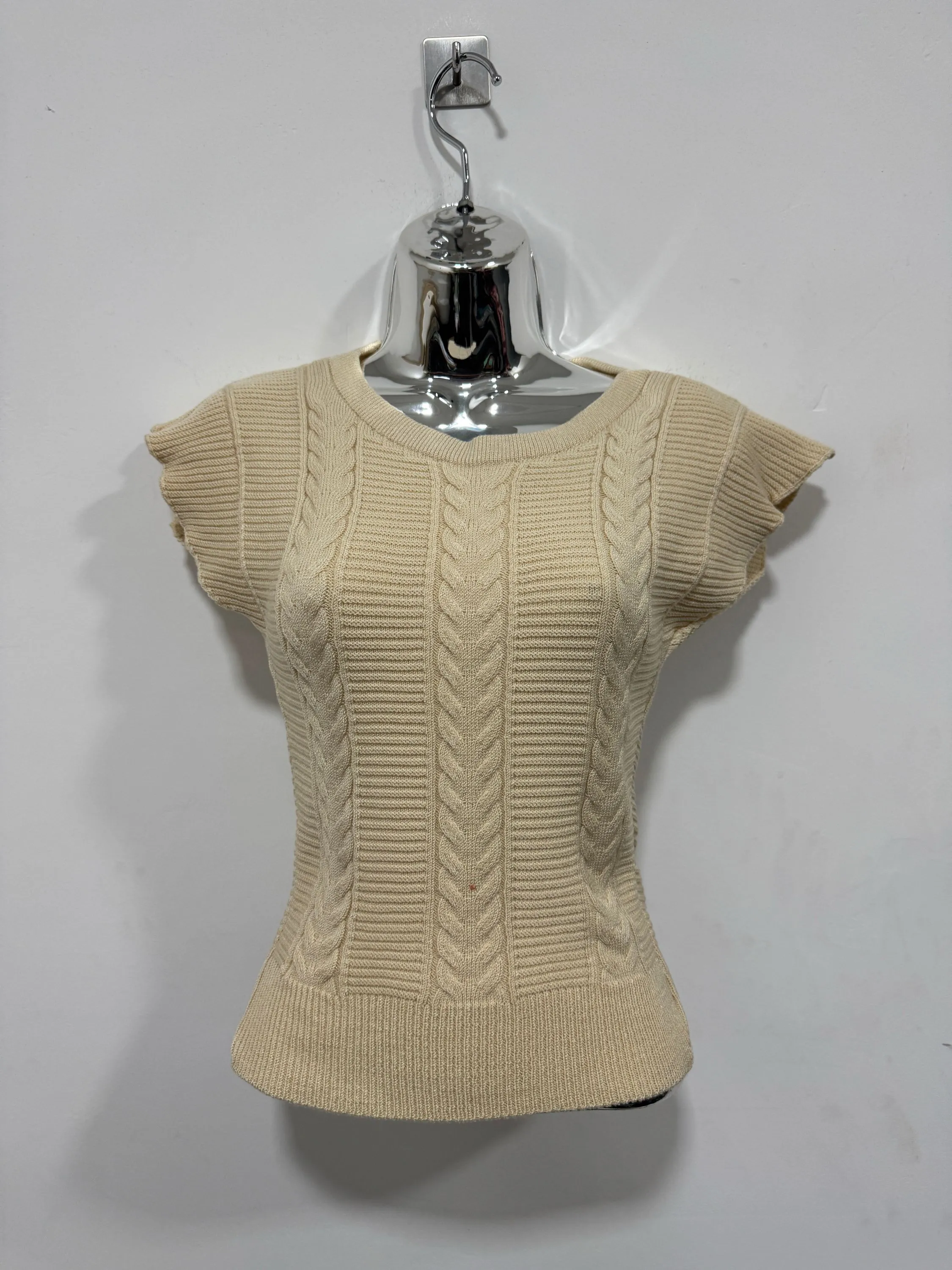 Colete Detalhes em Trança Blusinha Tricô