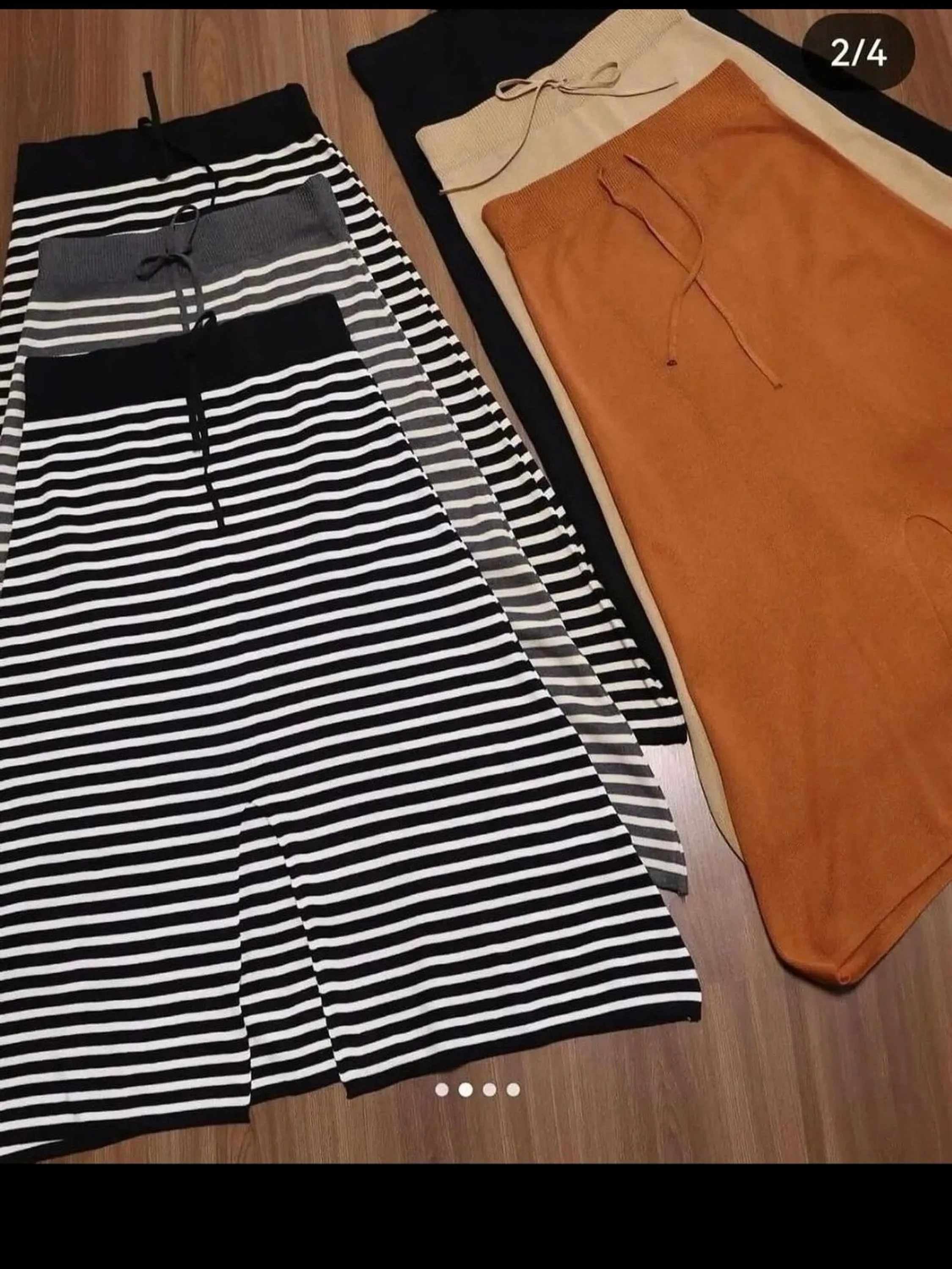 saia midi modal listrado importado
