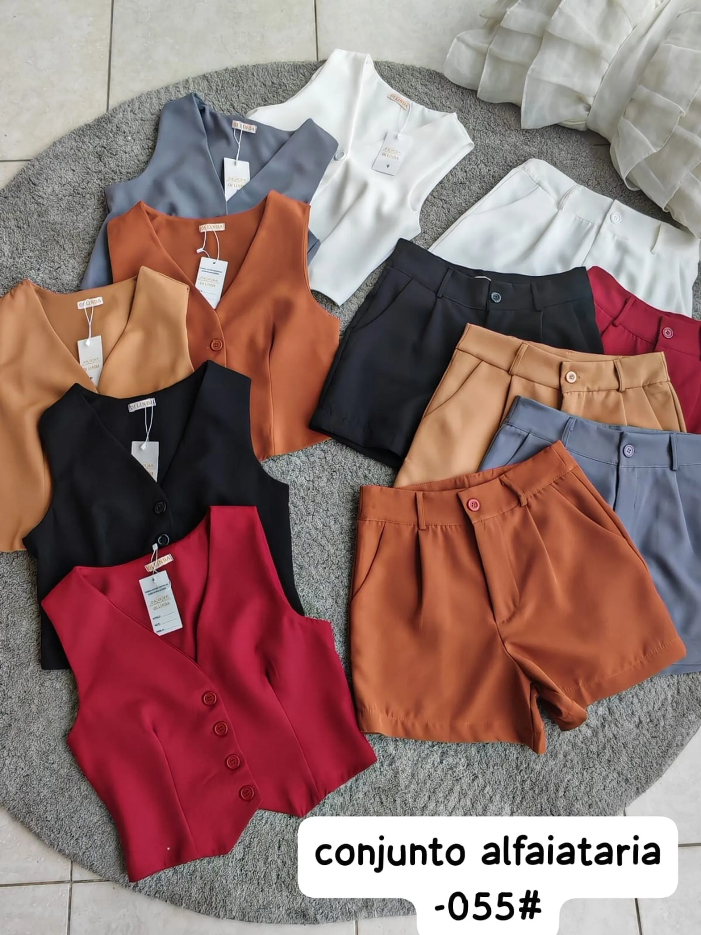 conjunto de alfaiataria colete com short