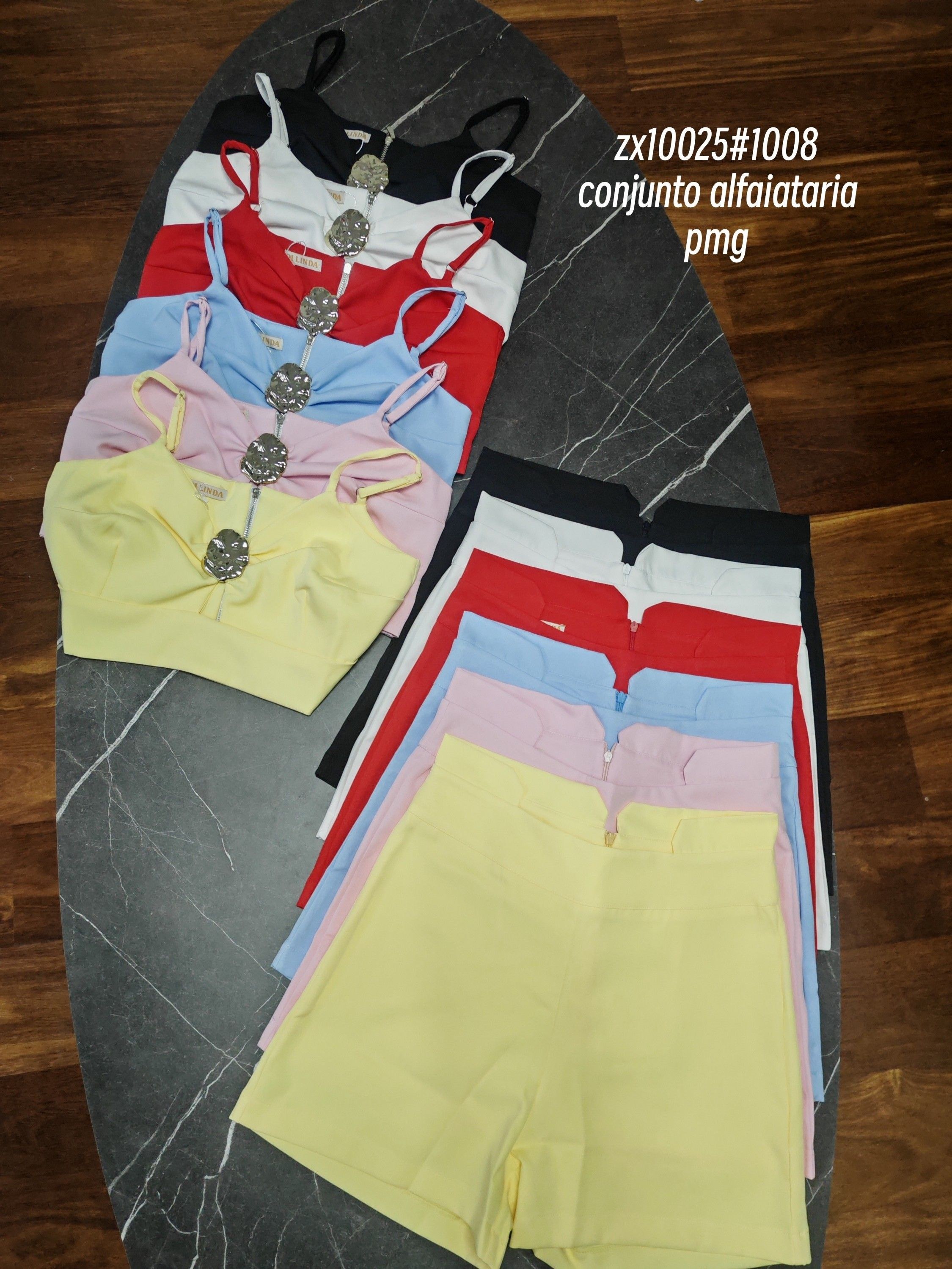 conjunto de alfaiataria croped com short