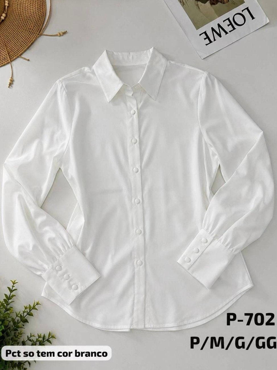 camisa branco tricoline importado