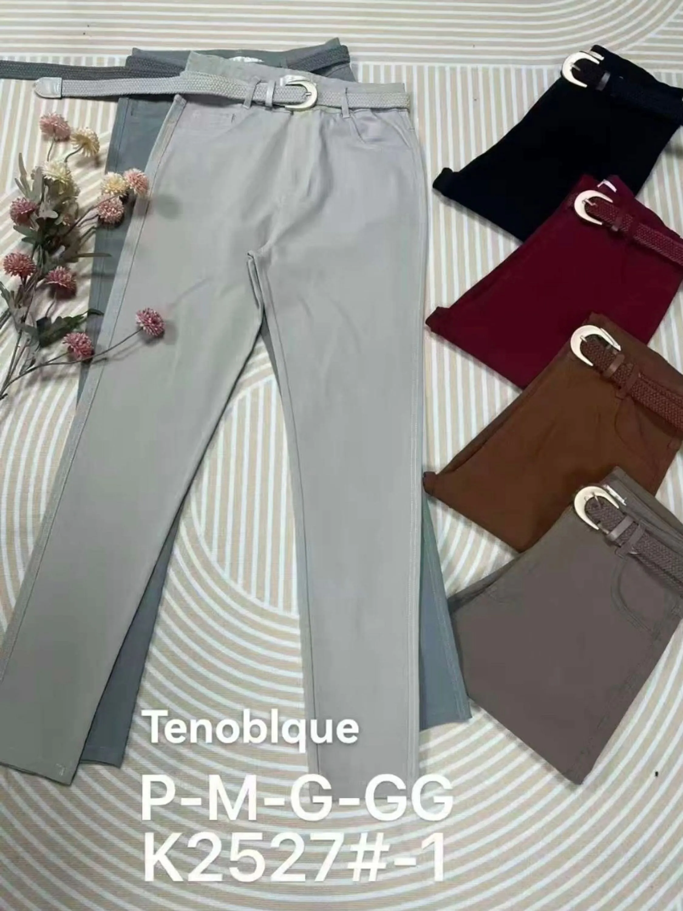 calca tenoblque com cinto tranca importado