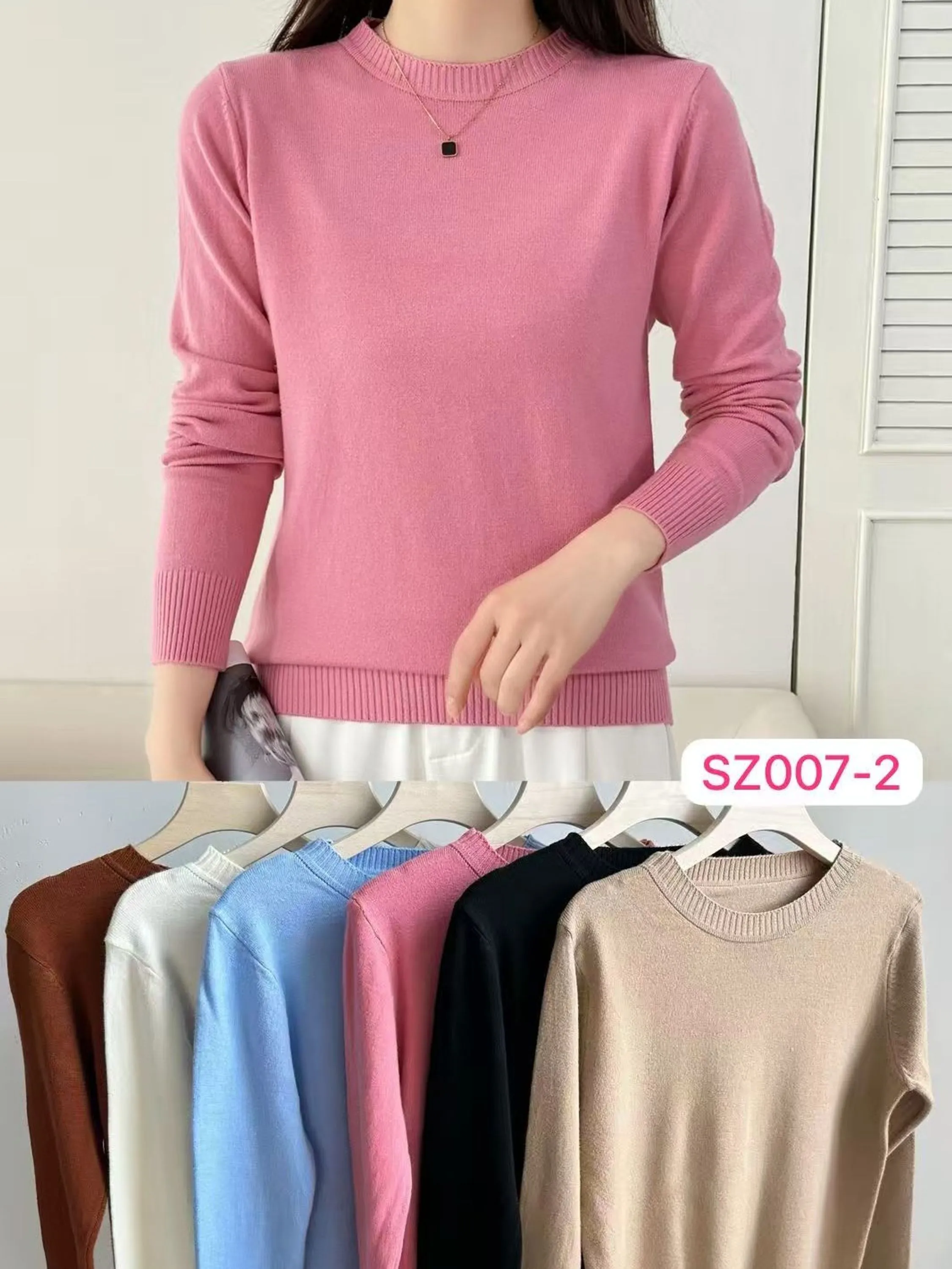 blusa de modal basica colar redondo importado