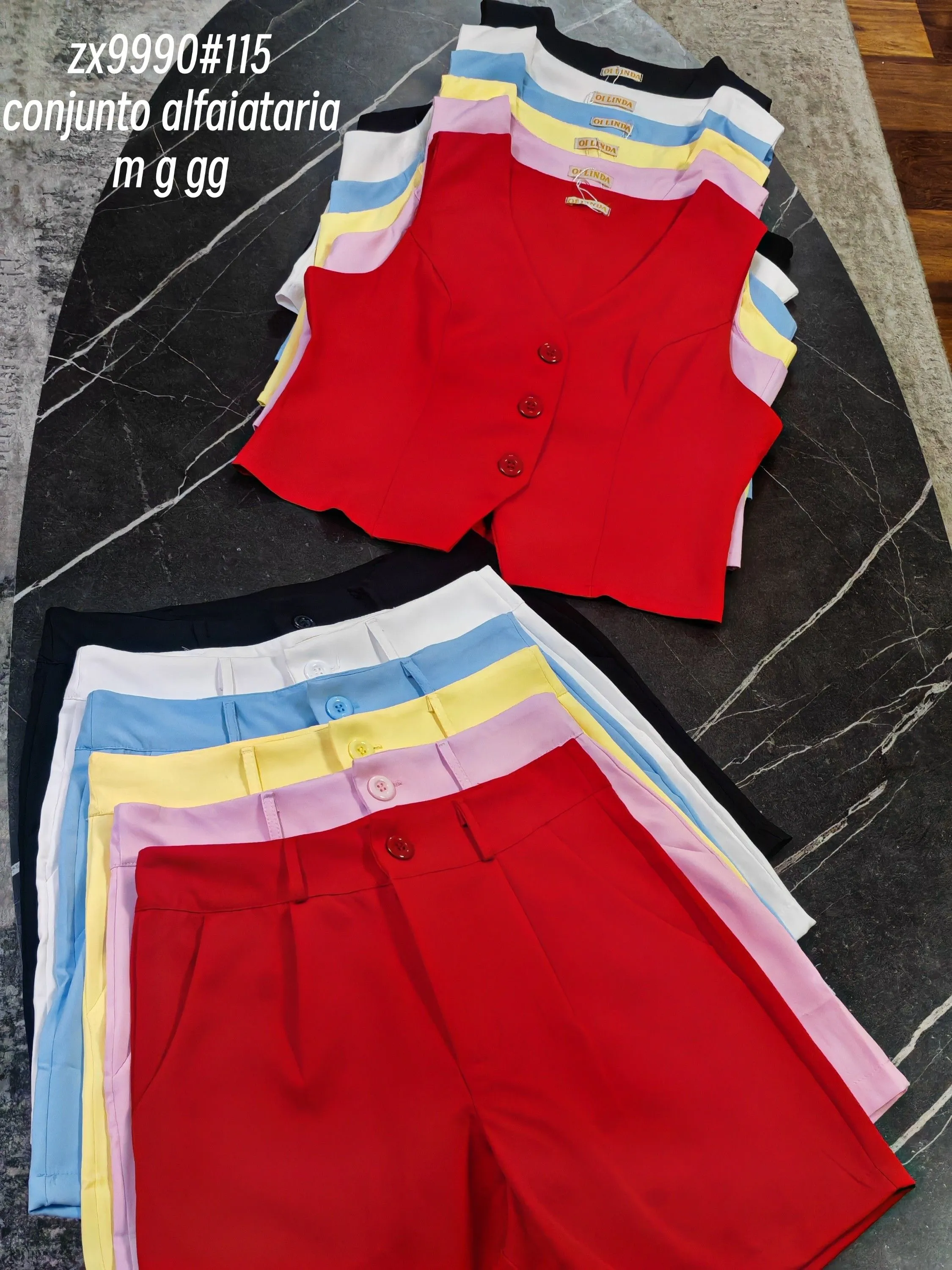 conjunto alfaiataria colete com short cores natal