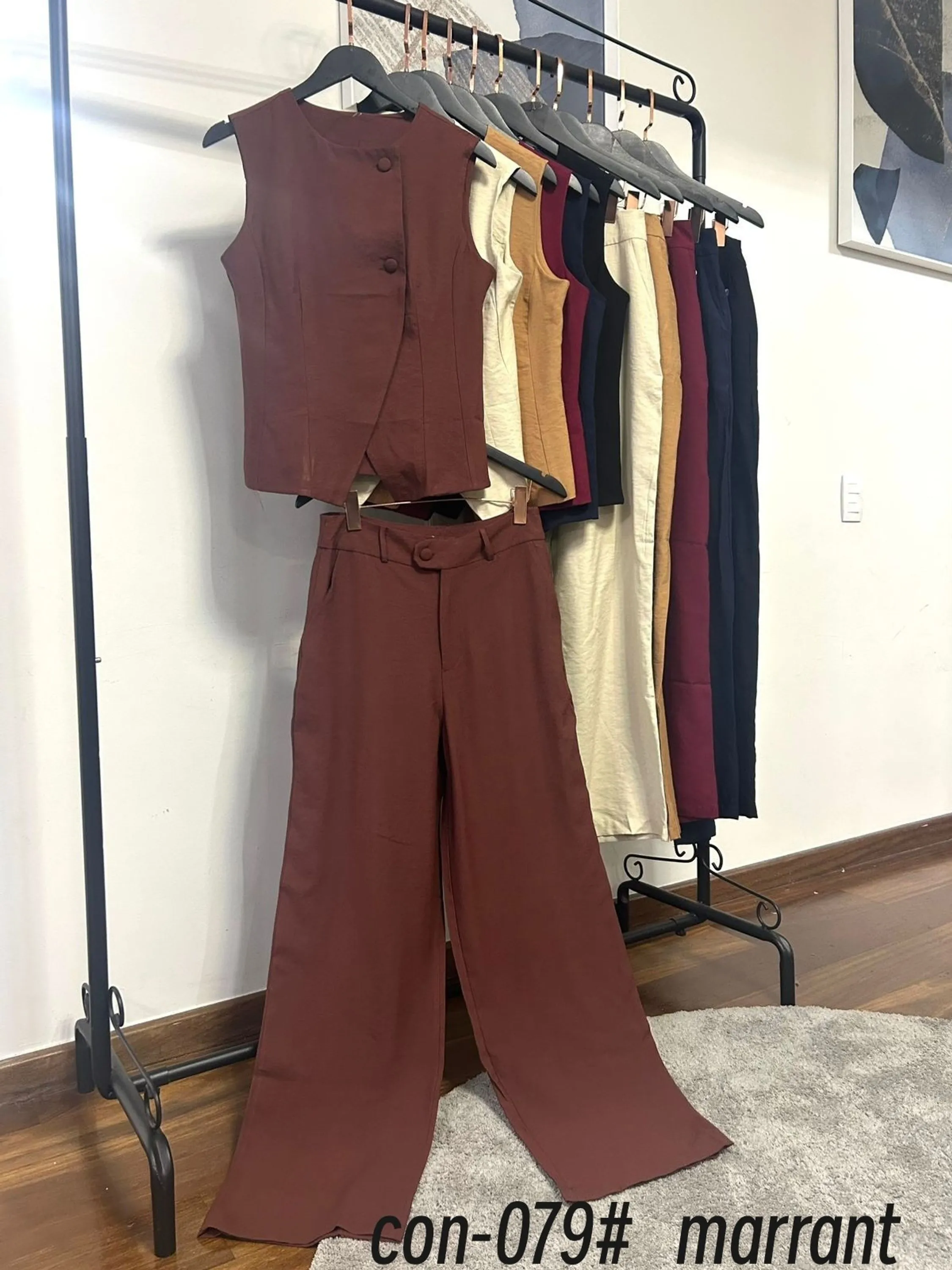 conjunto marrant colete com calca