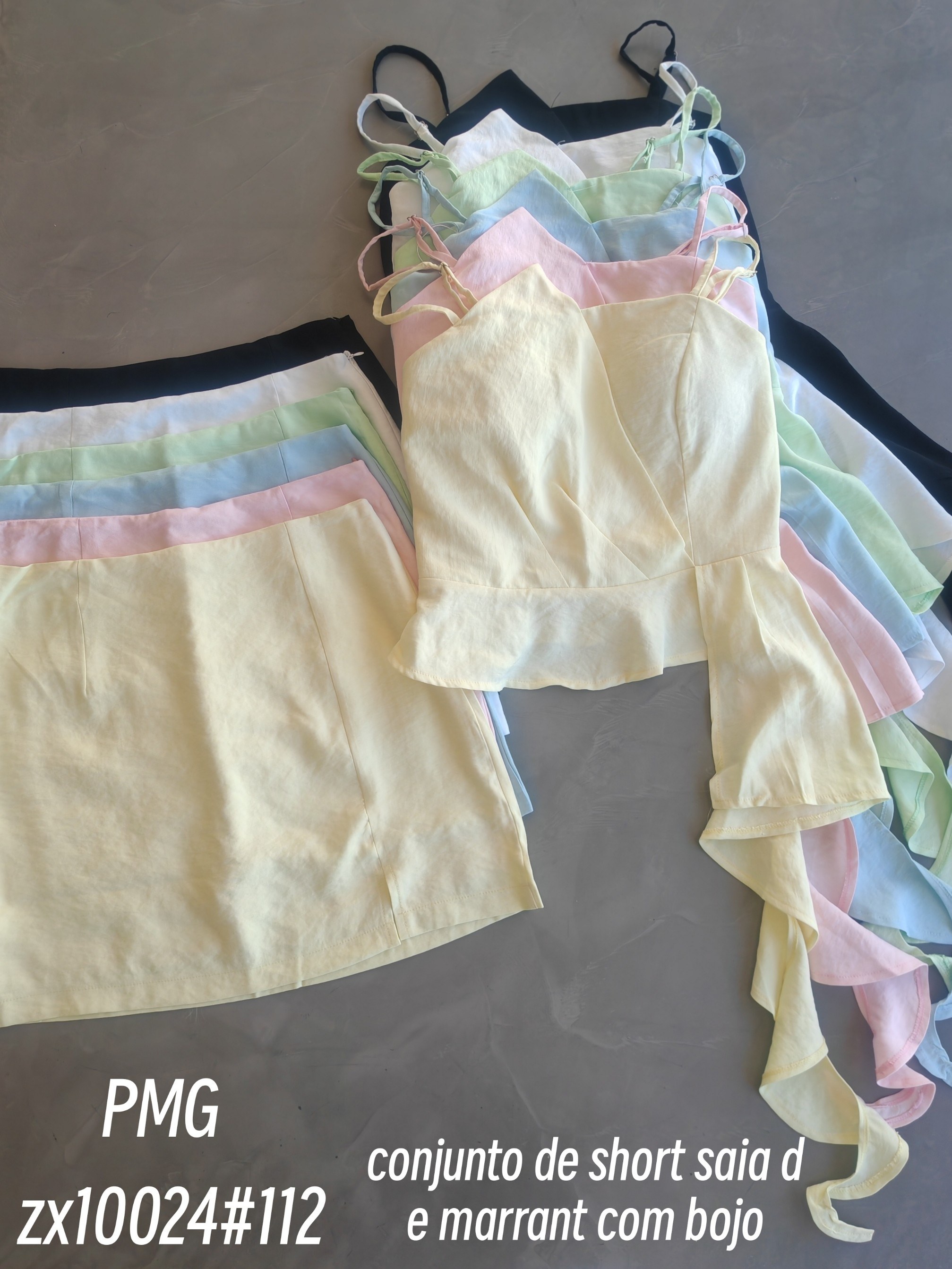 conjunto de short saia de marrant com bojo