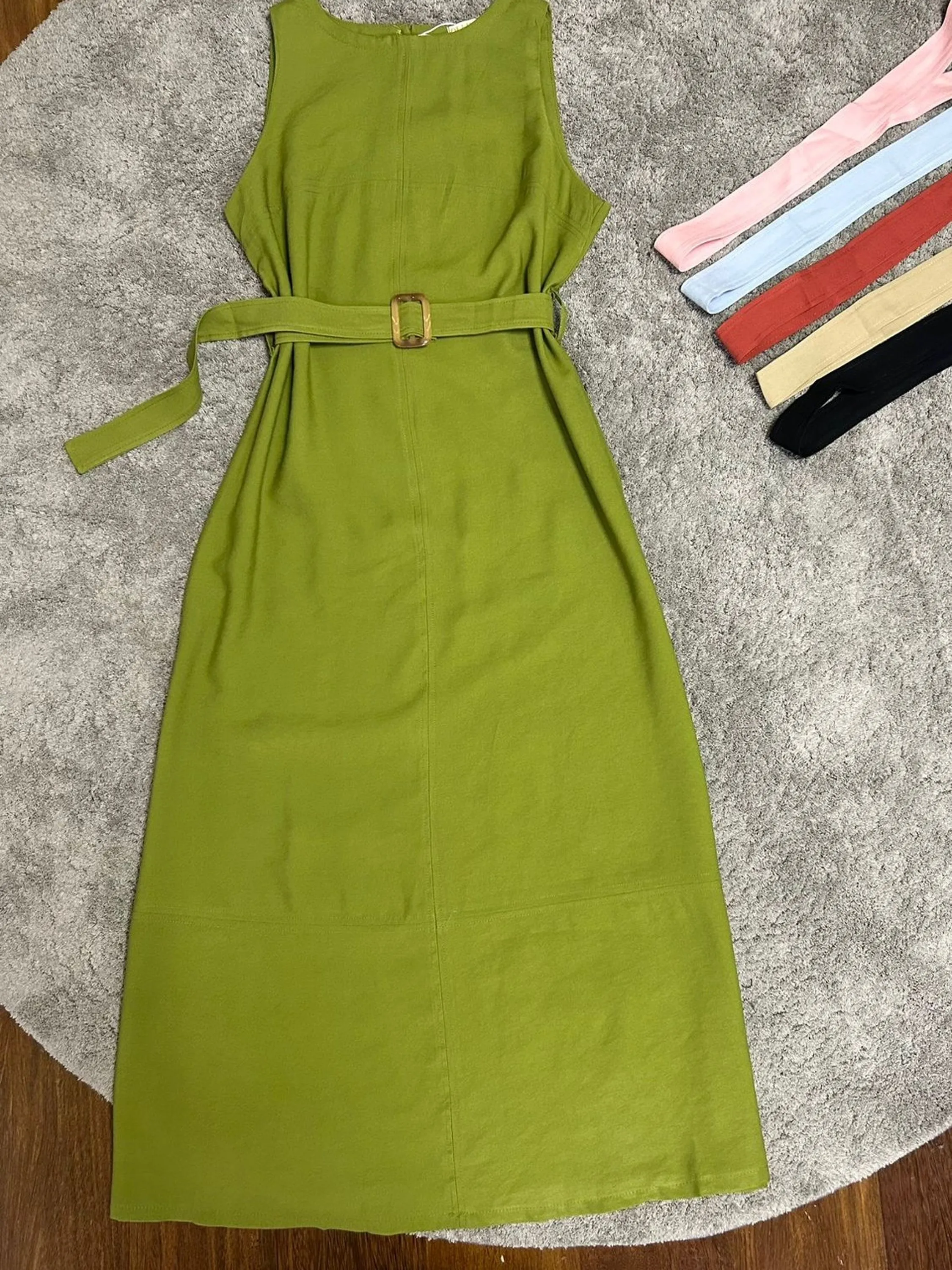 vestido longo de marrant com
cinto