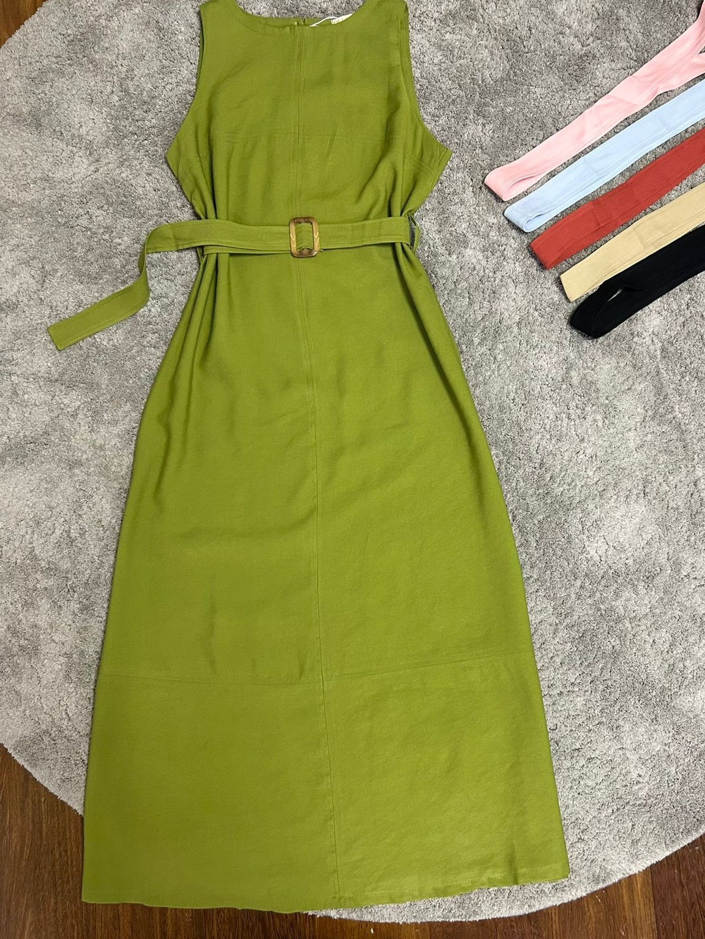 zx-00205vestido longo de marrant com
cinto