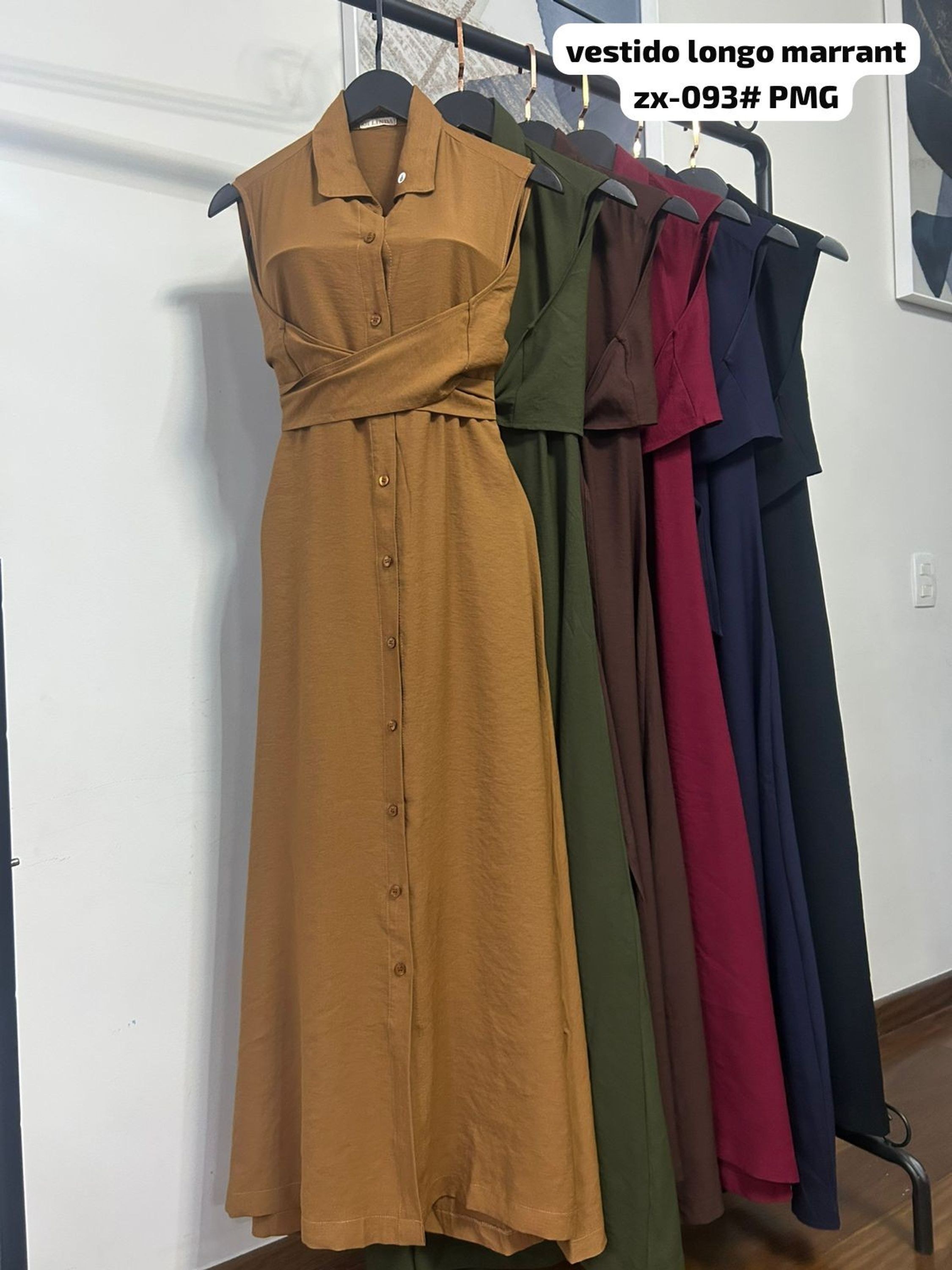 zx-093#vestido longo marrant de amarrar