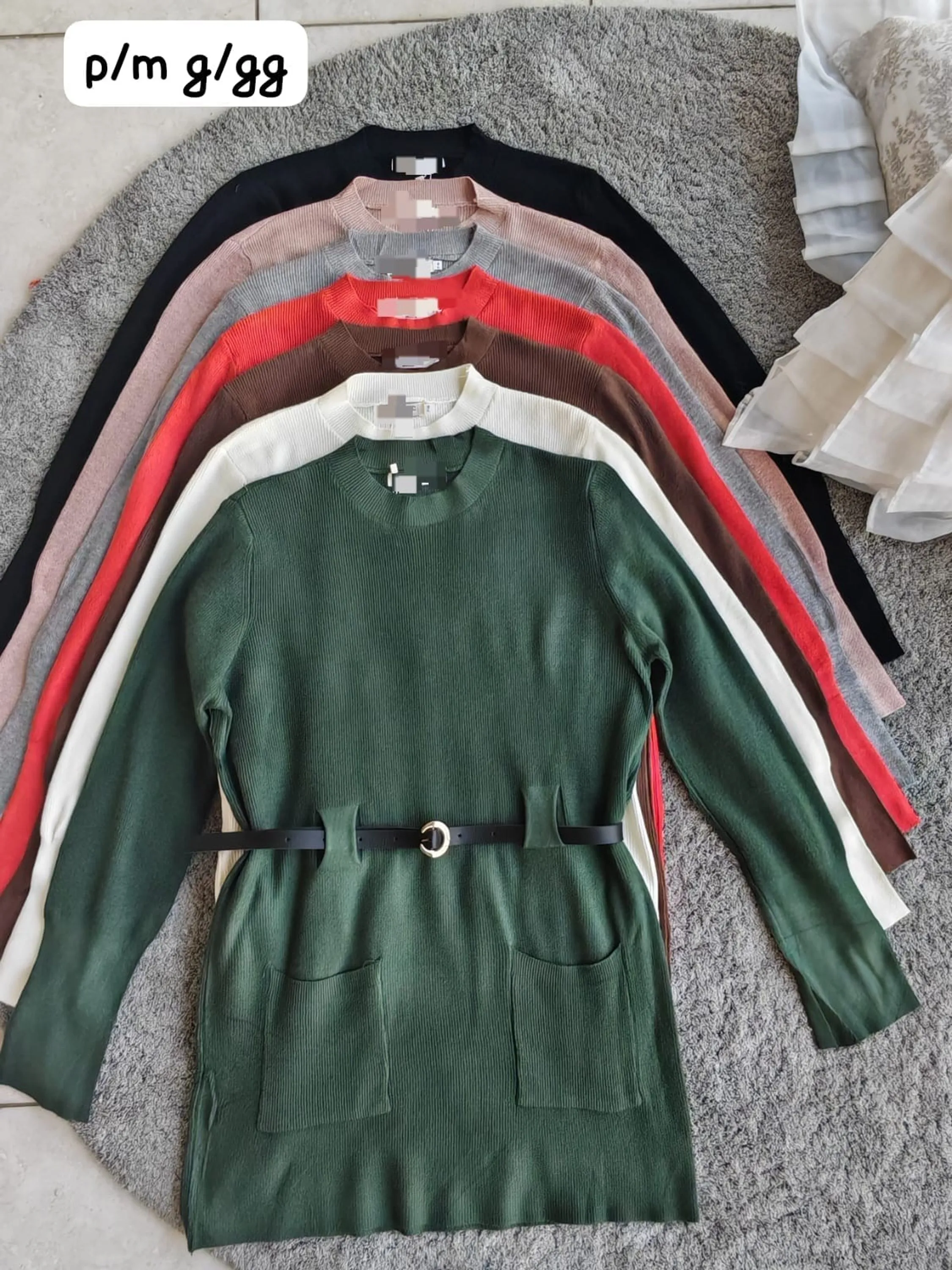 vestido de modal com cinto importado