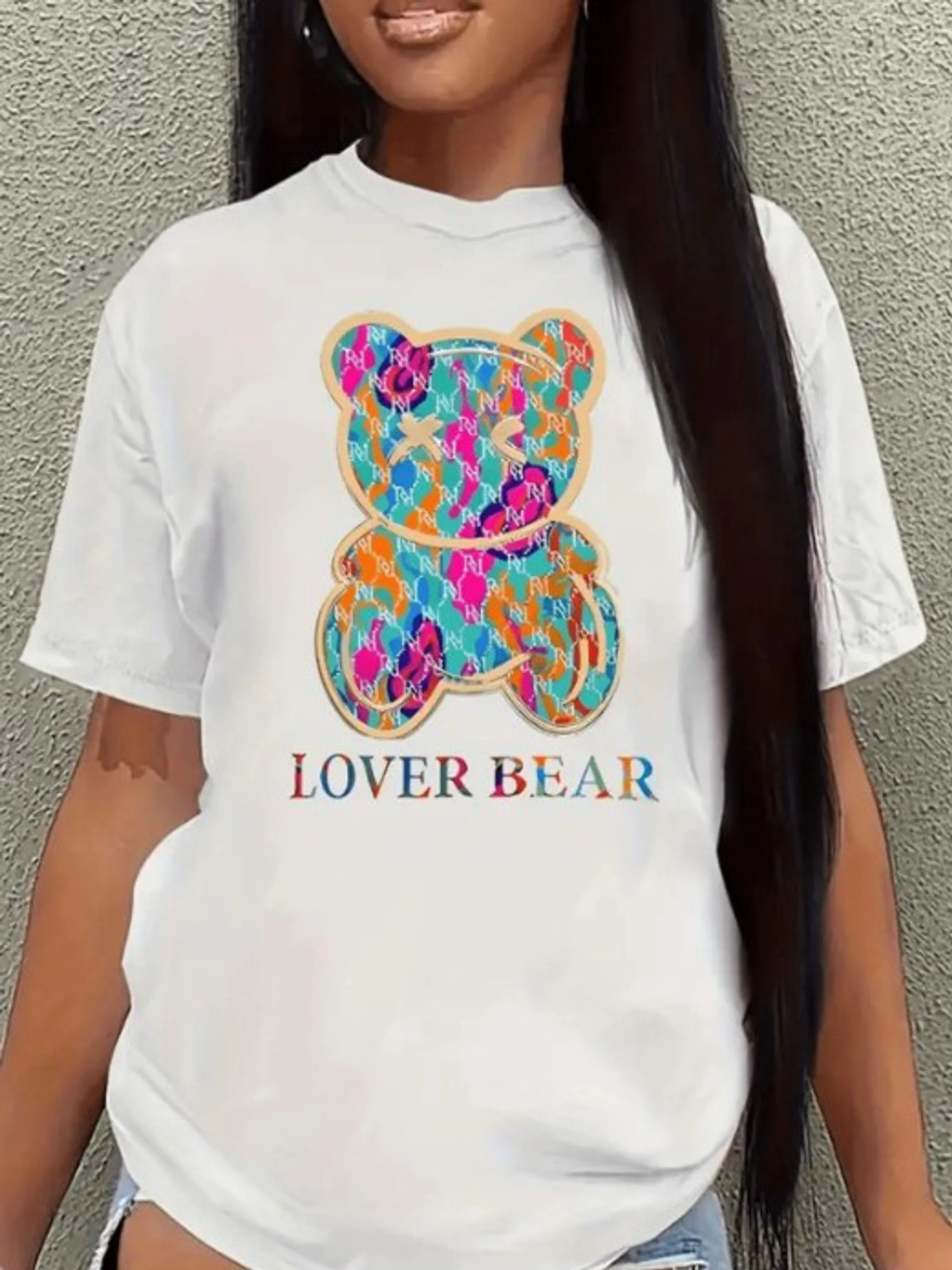 T-shirt camiseta gola Redonda bear verão viscolycra