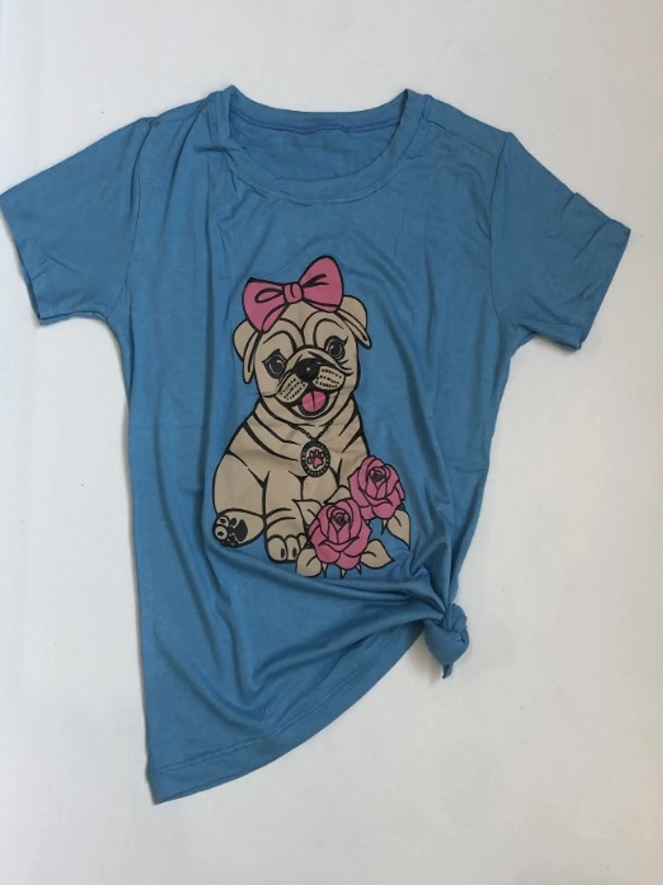 T-shirt camiseta gola Redonda Cachorro verão viscolycra