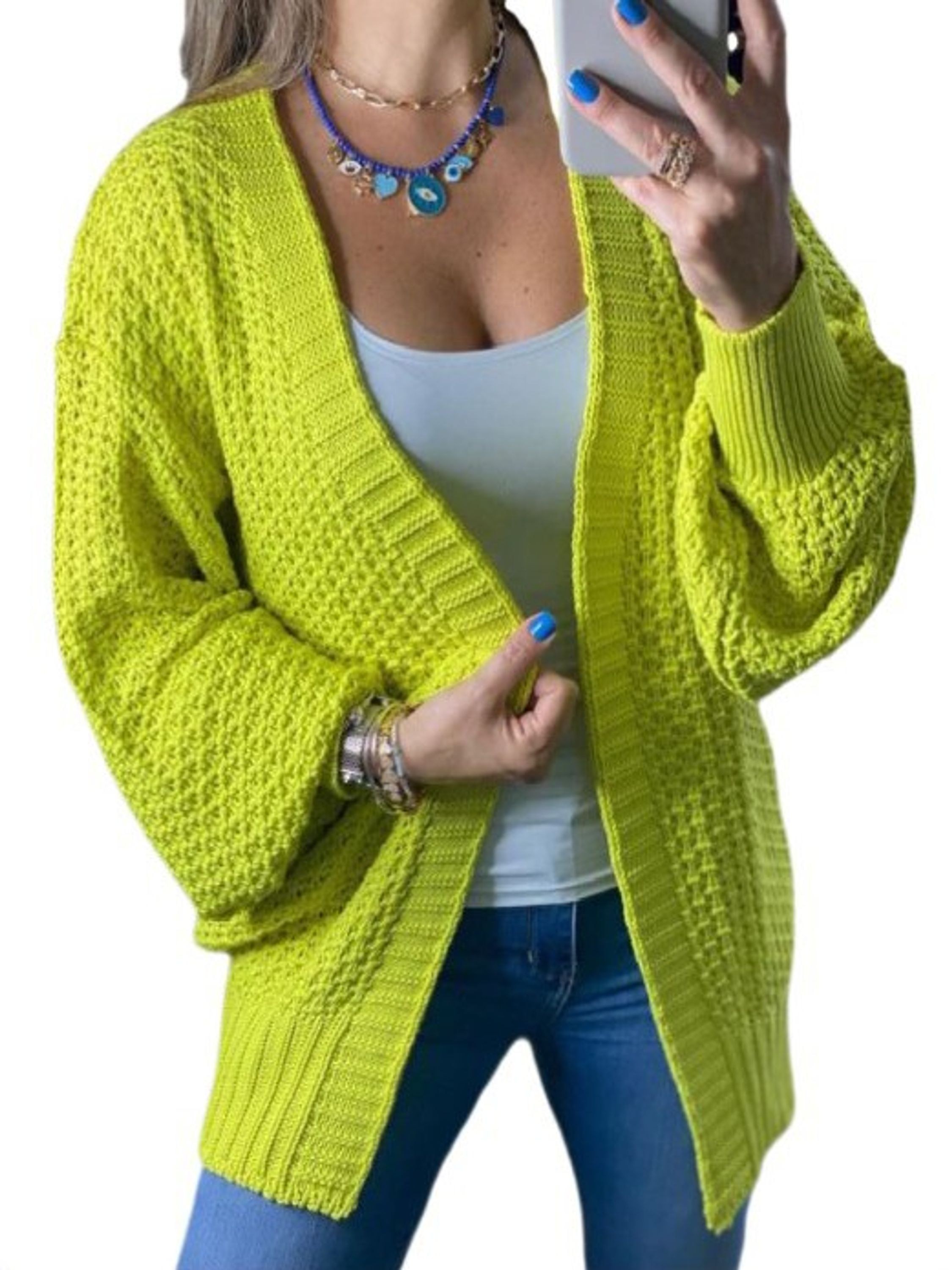 Kimono Cardigã Plus Size Casaco Lã Tricot Moda Inverno