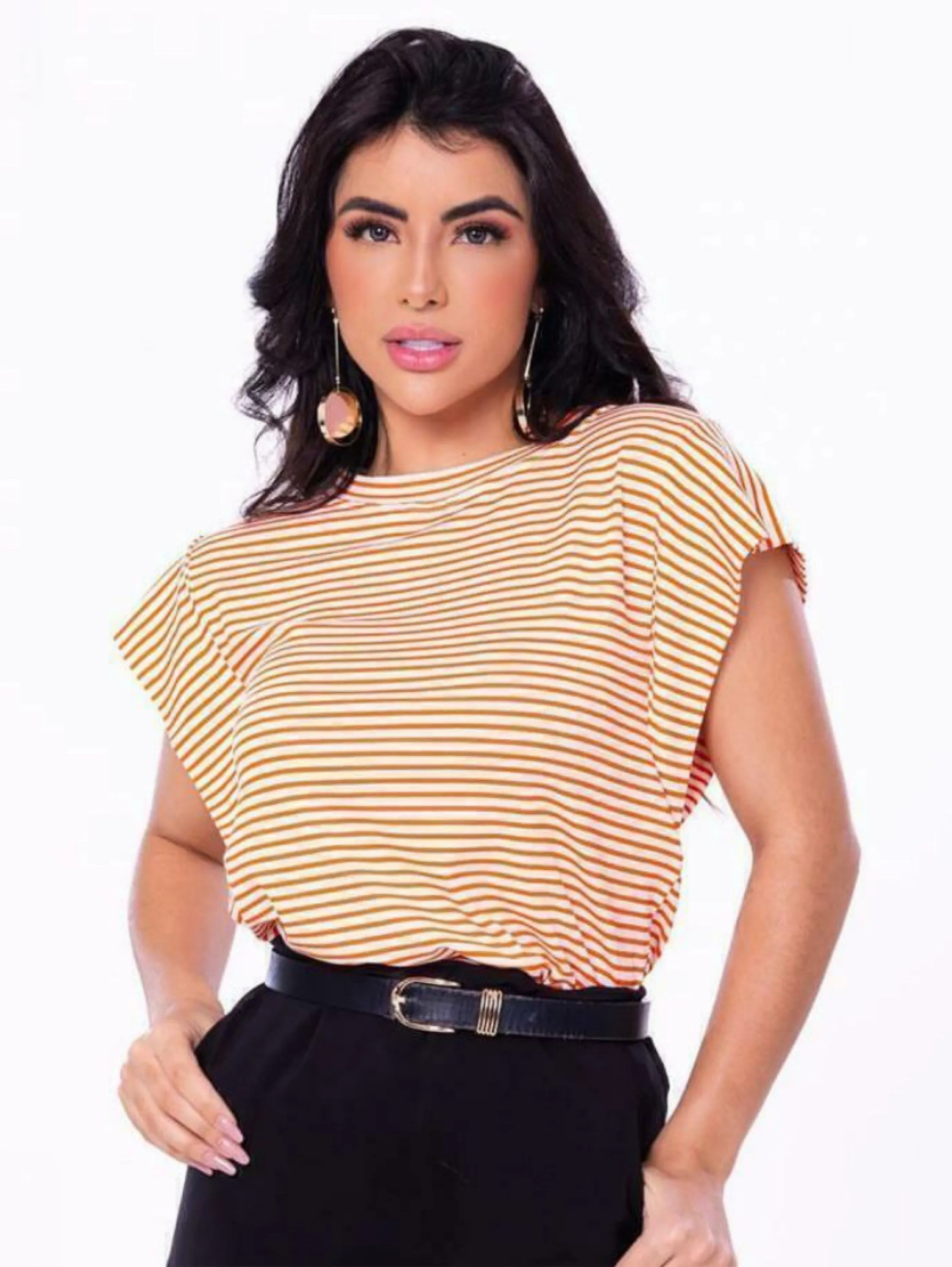 Blusa em viscolycra listrada Helena