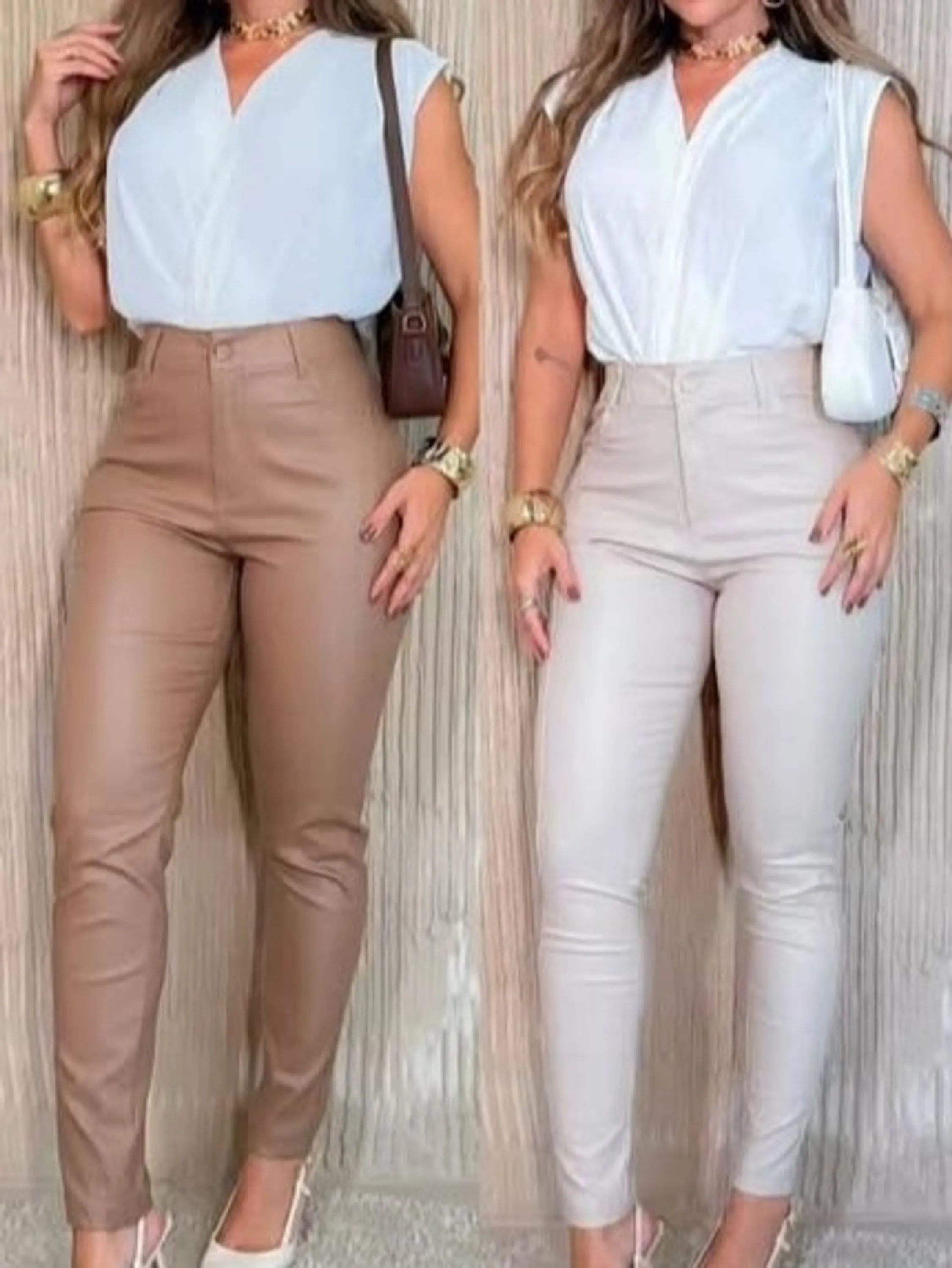 calça resinada com fanelada