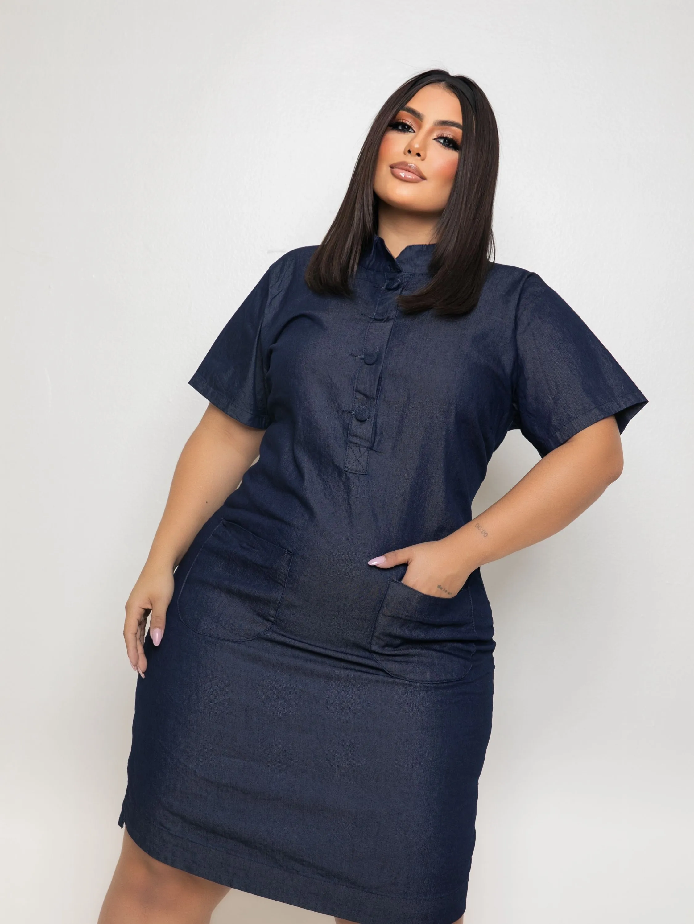 VESTIDO PLUS SIZE JEANS D’LUXE