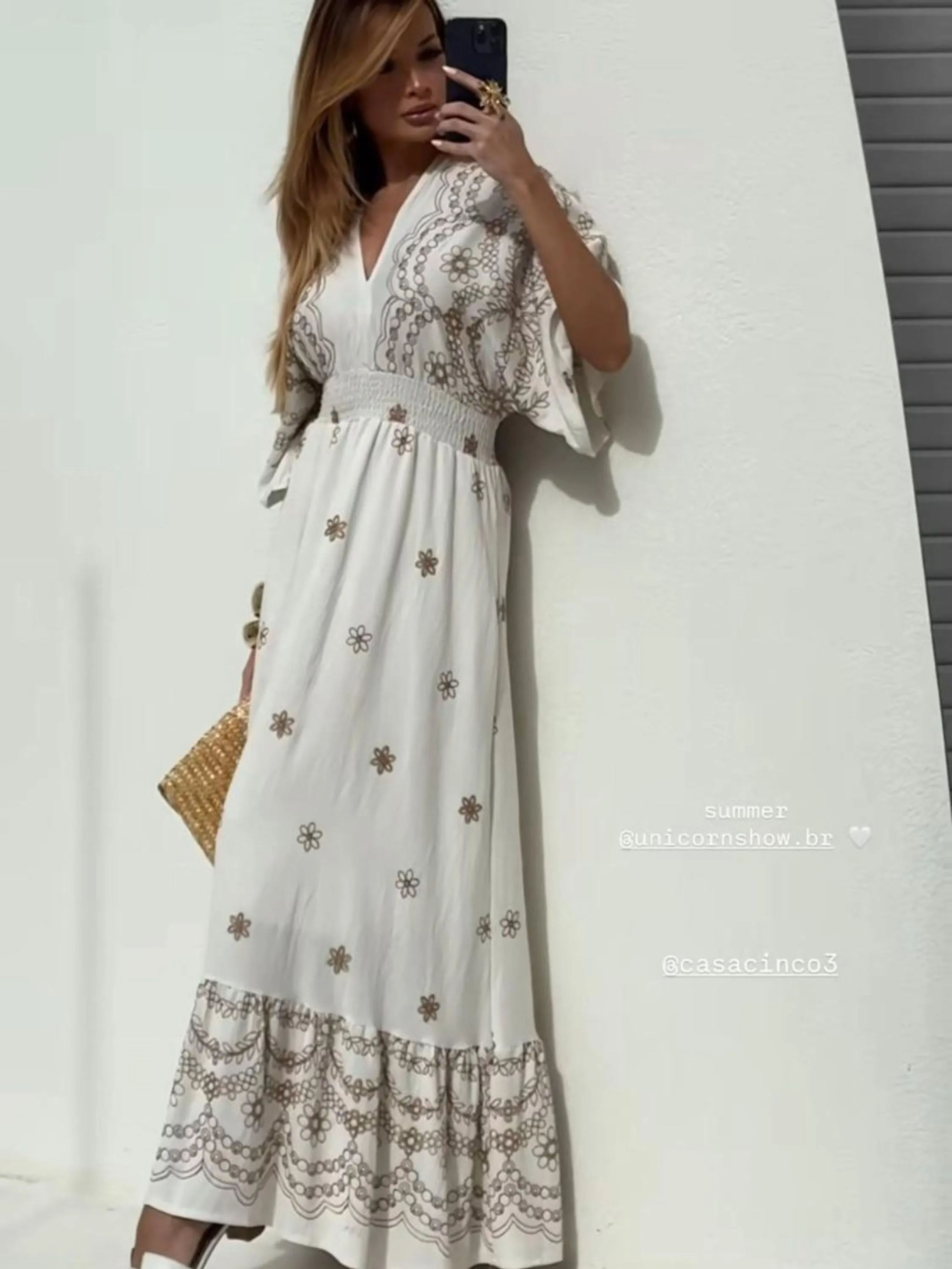 Vestido Longo Bordado Encanto Boho