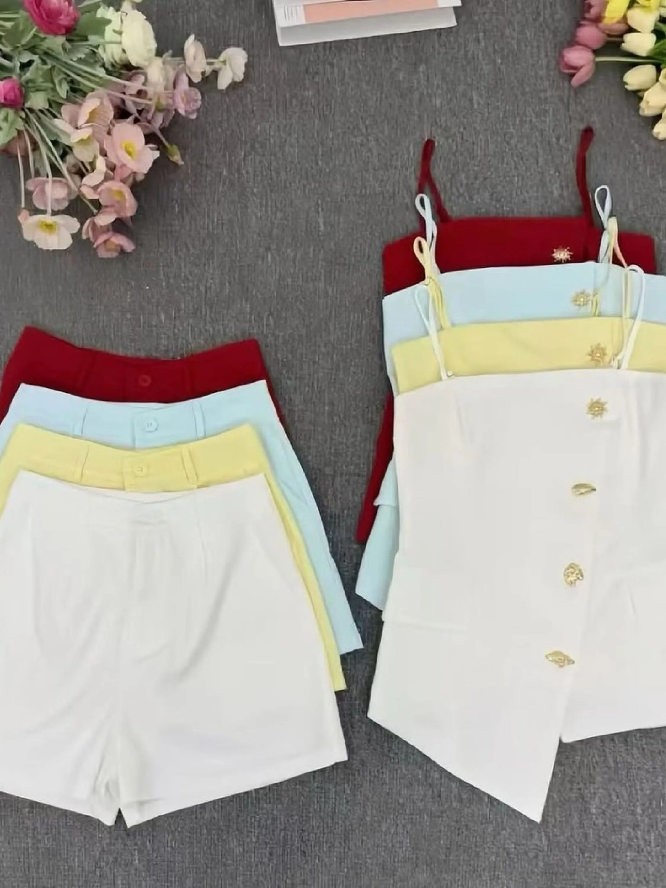 Conjunto com colete alongado+short