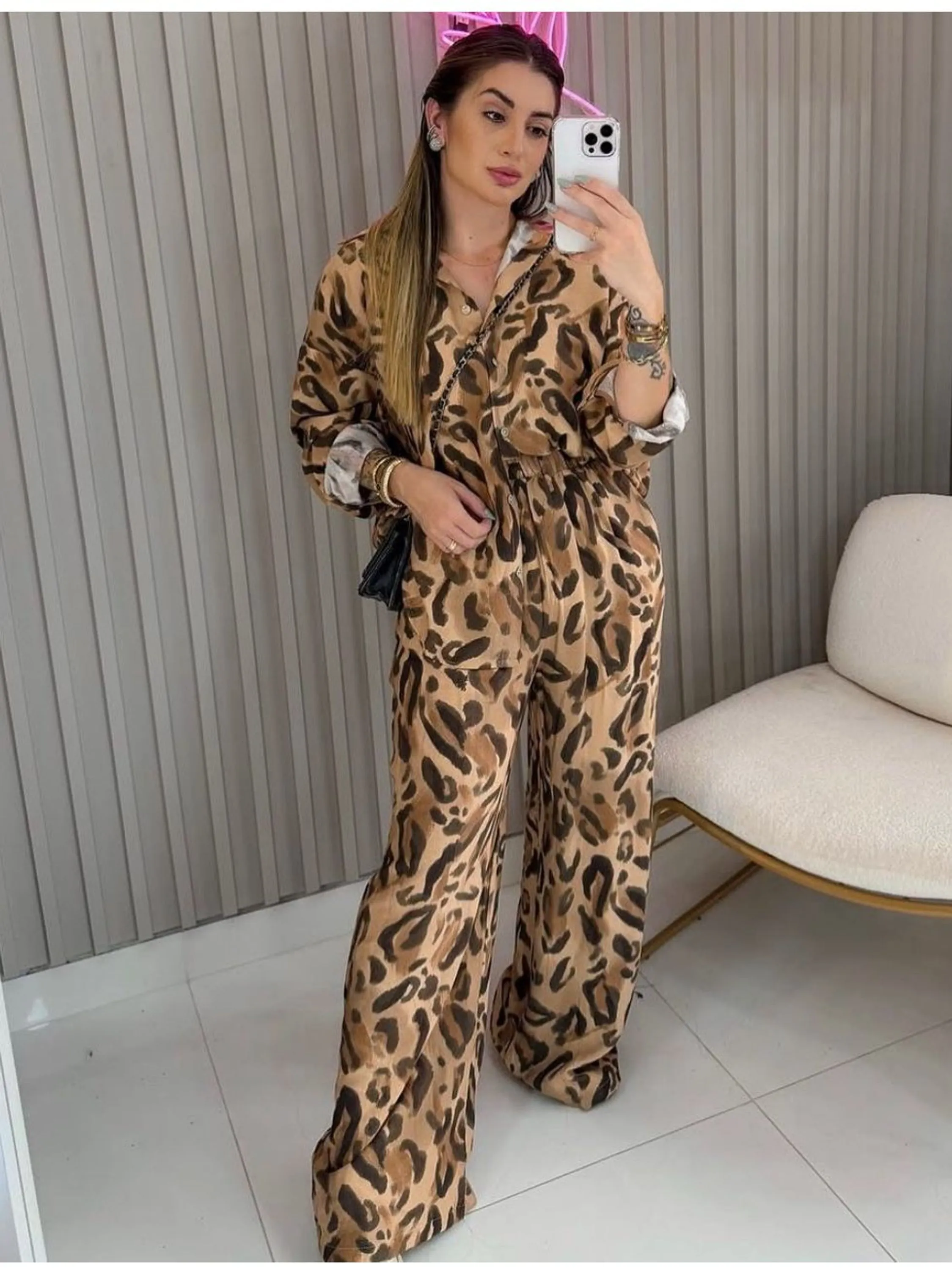 Conjunto animal print Camisa+Calça