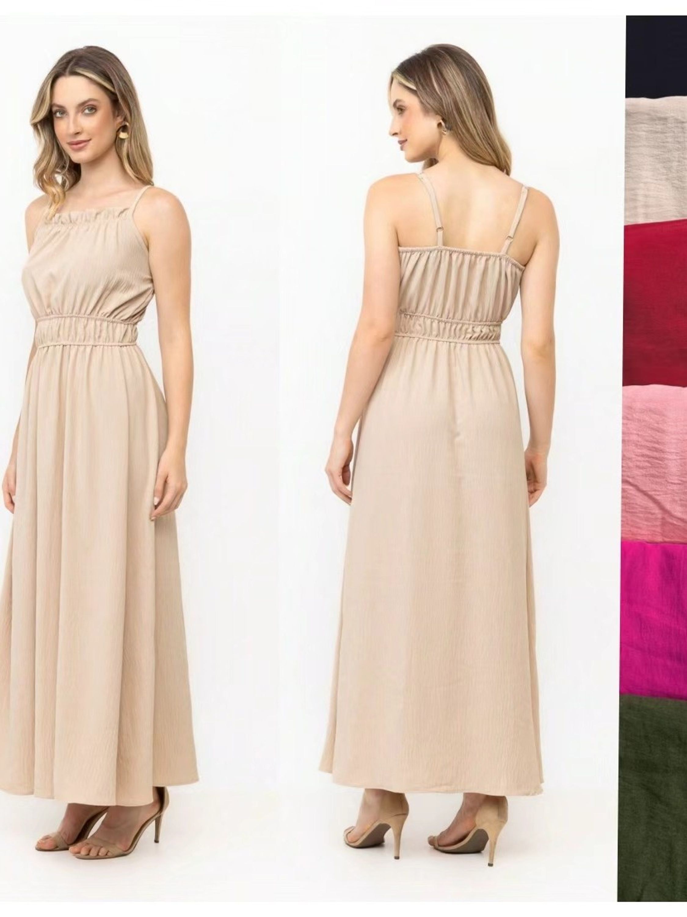 Vestido de alcinha cintura 074#