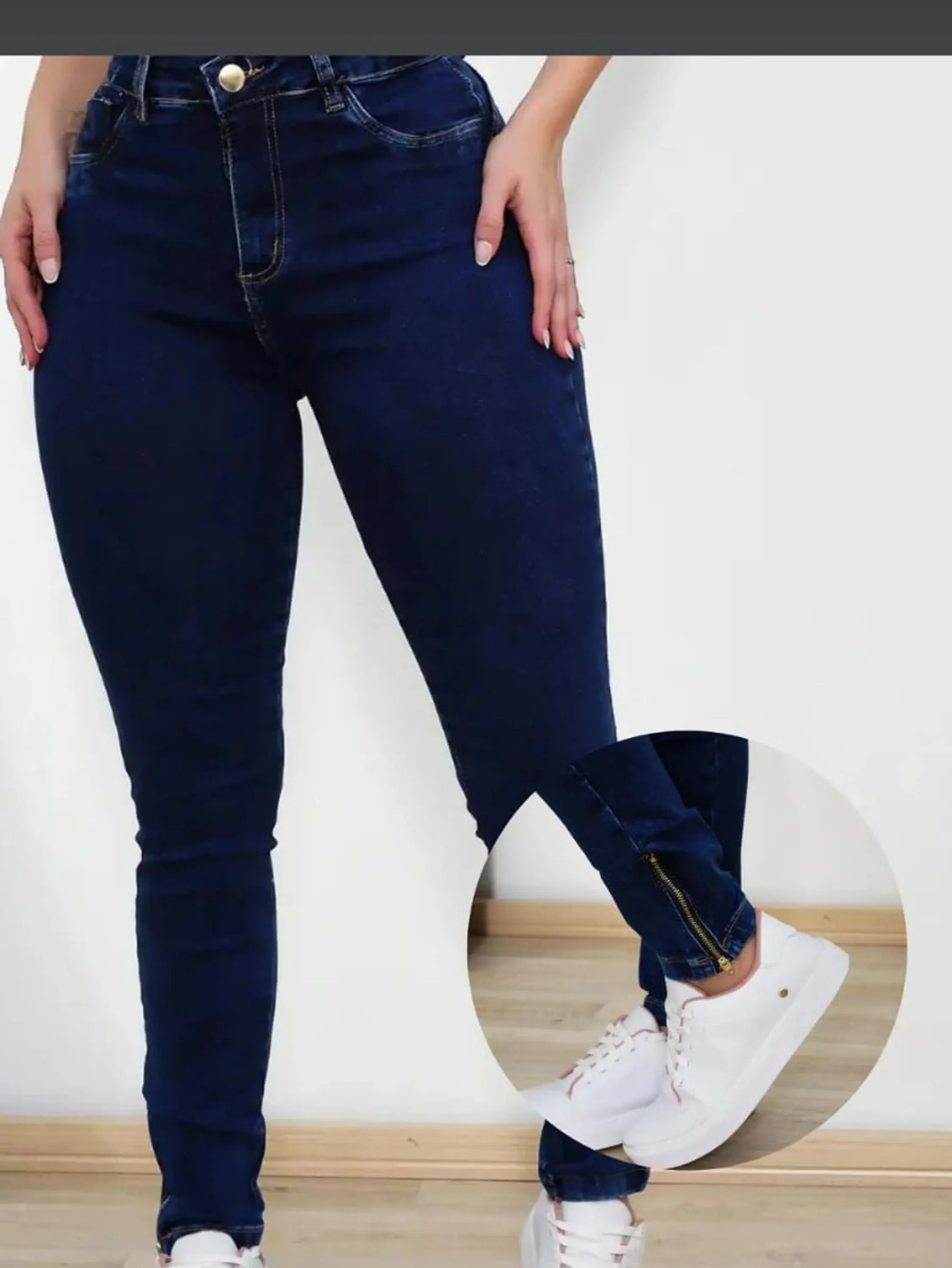 Calça jeans feminina com laycra e levanta bumbum