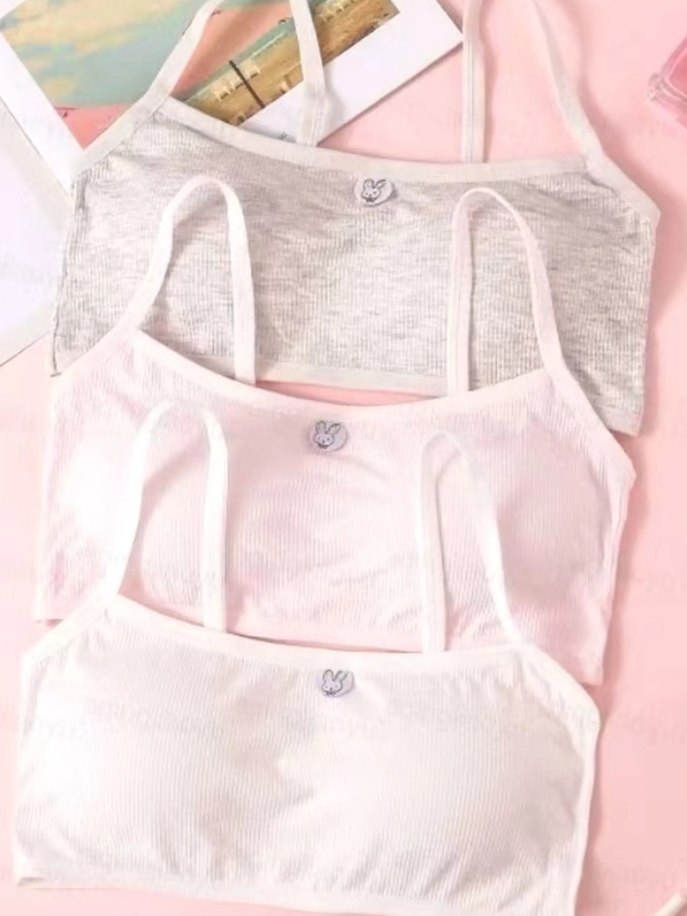 KIT 12  Tops de sutiã para adolescentes/meninas de 8 a 14