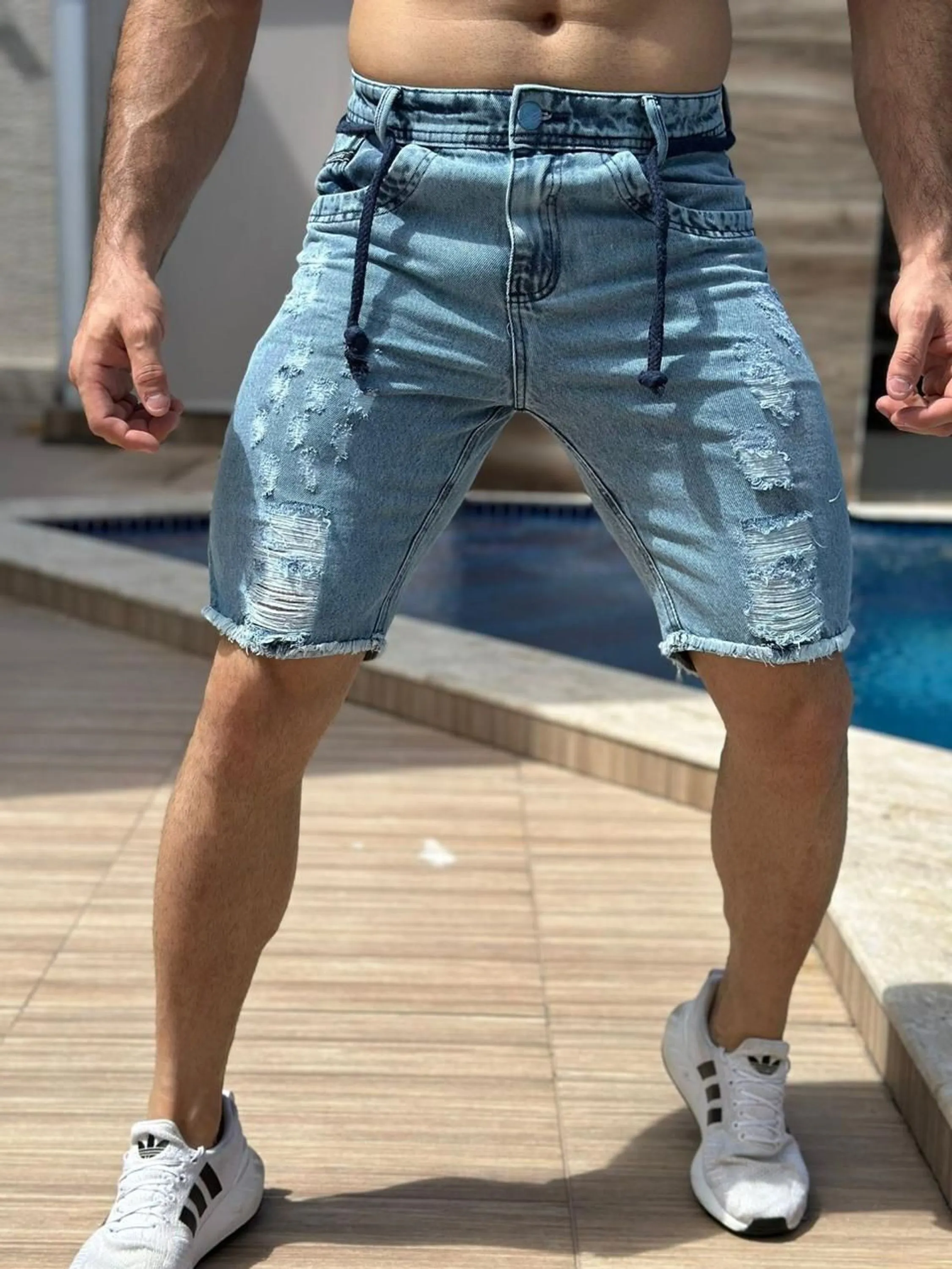 Bermuda no jeans 100%