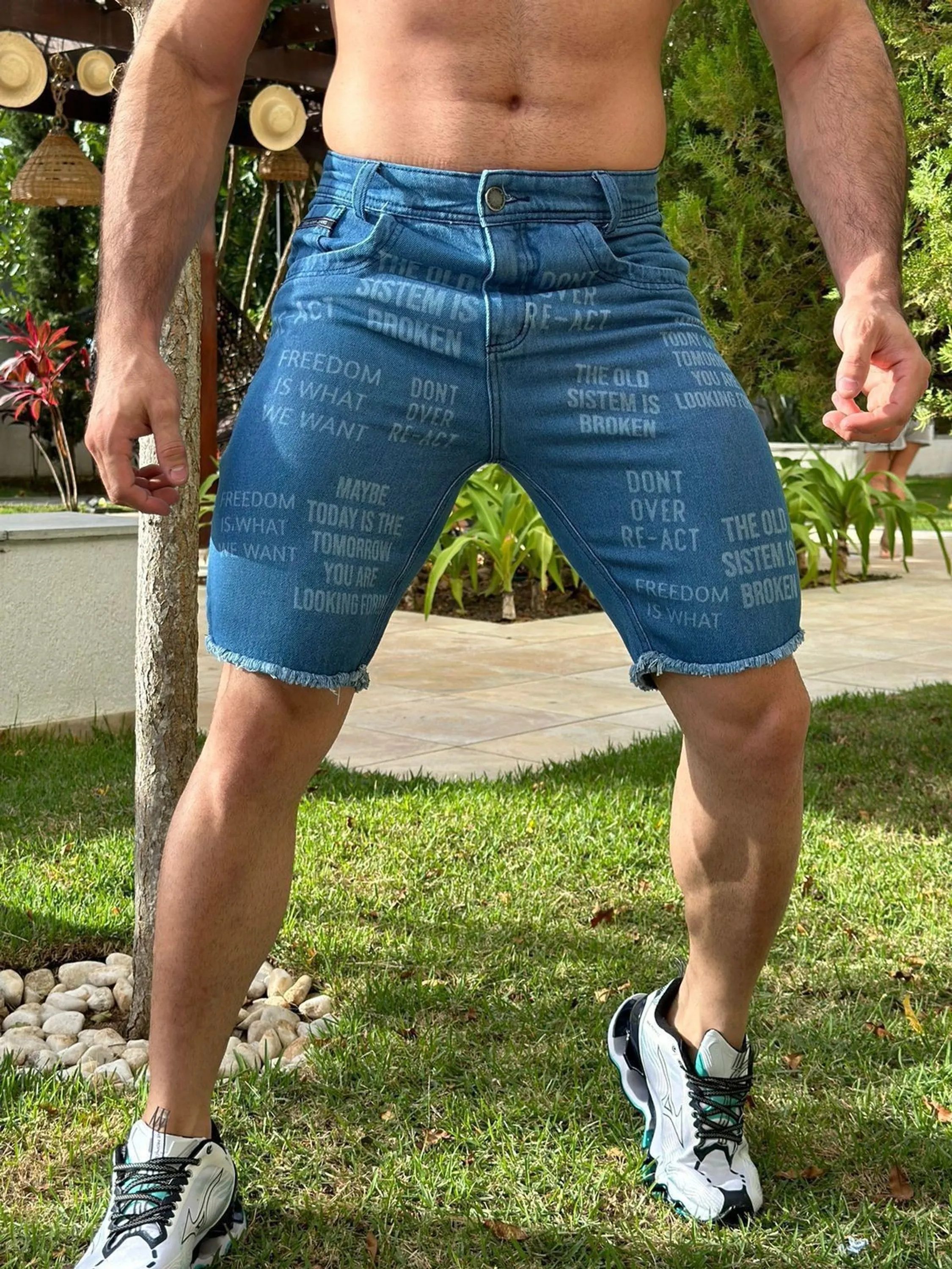 Bermuda no jeans 100%