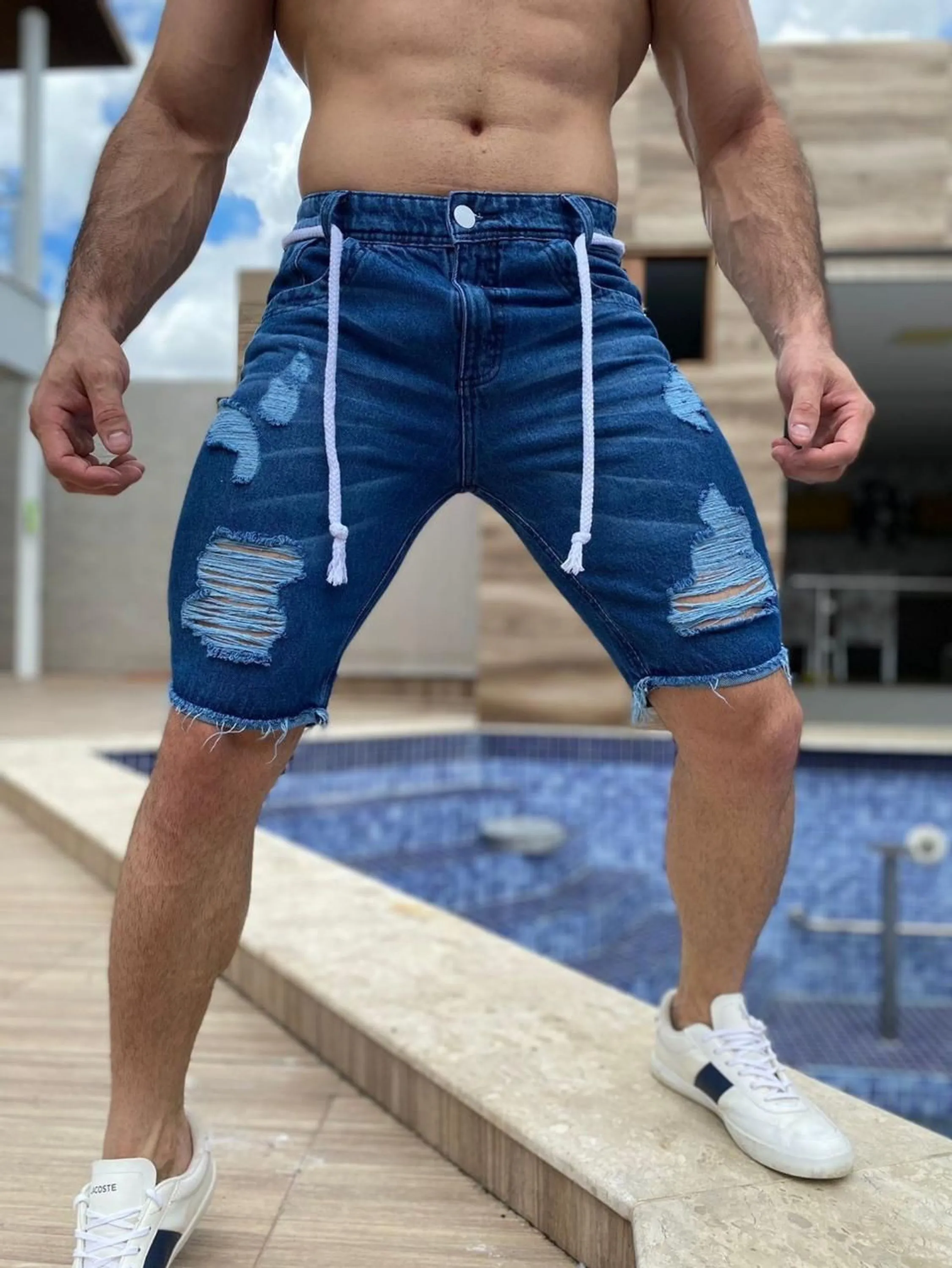 Bermuda no jeans 100%