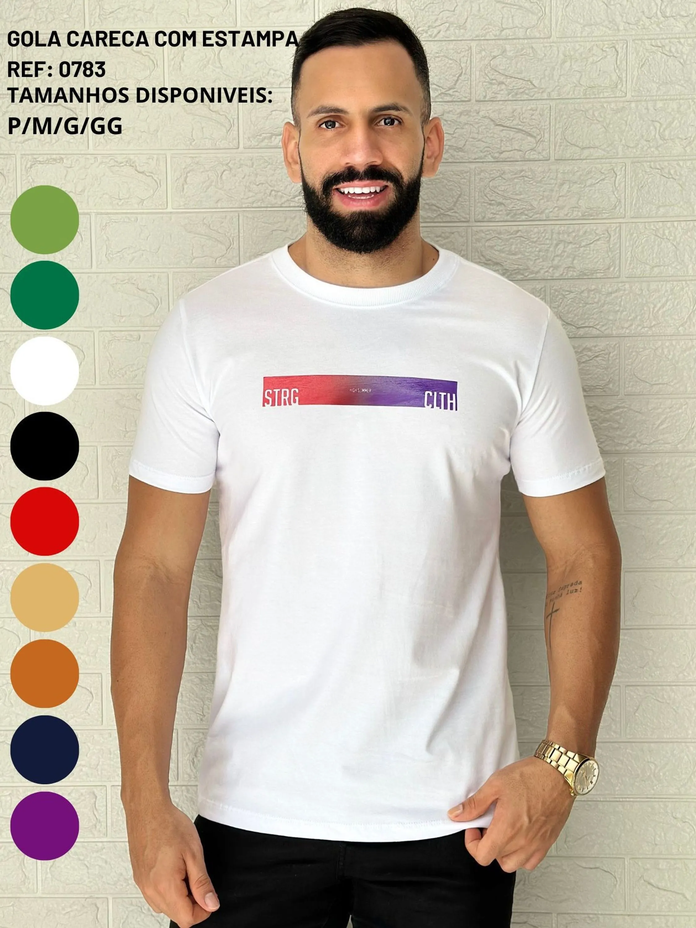 Camisa gola careca