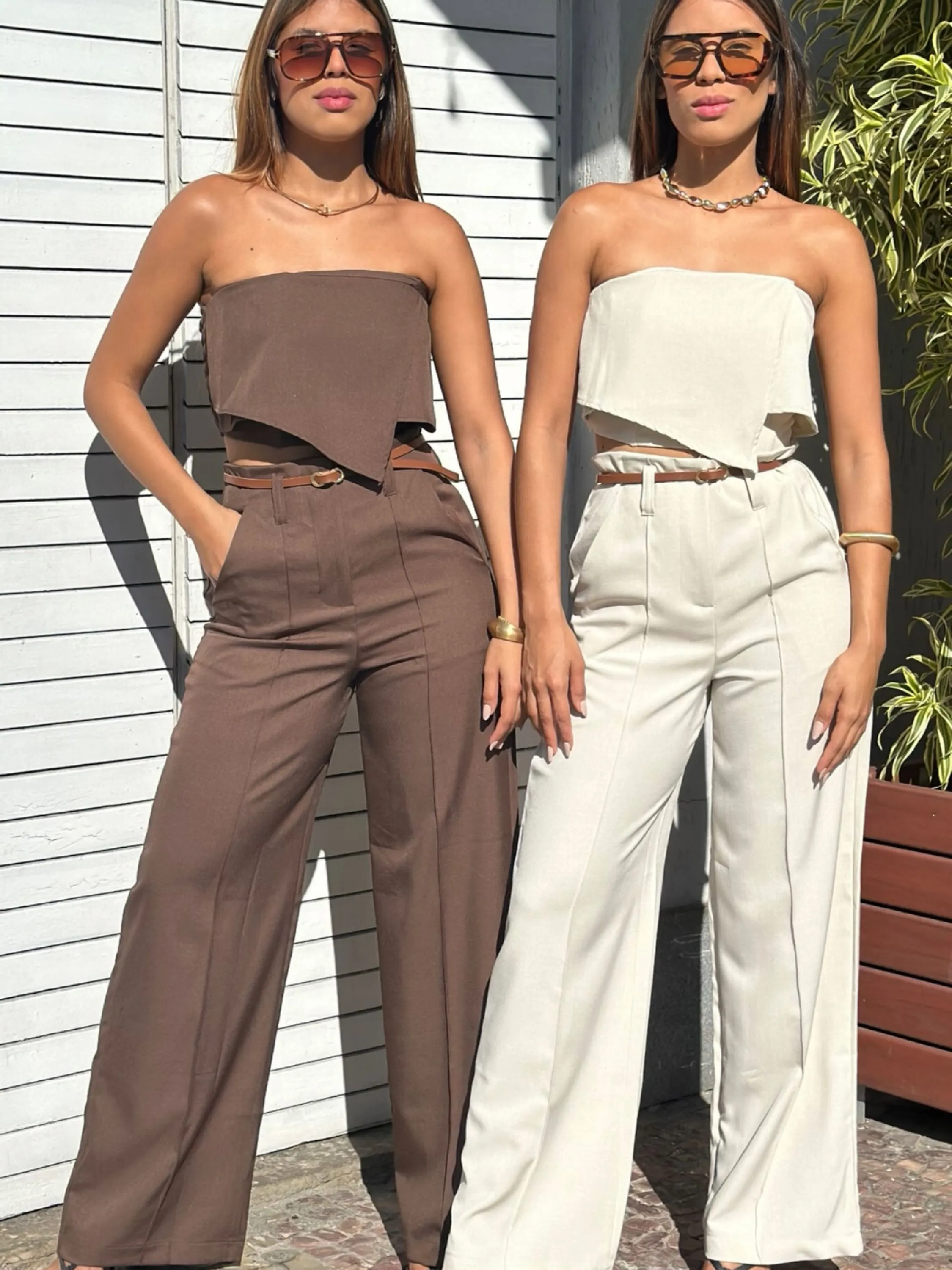 Conjunto Top + calça pantalona