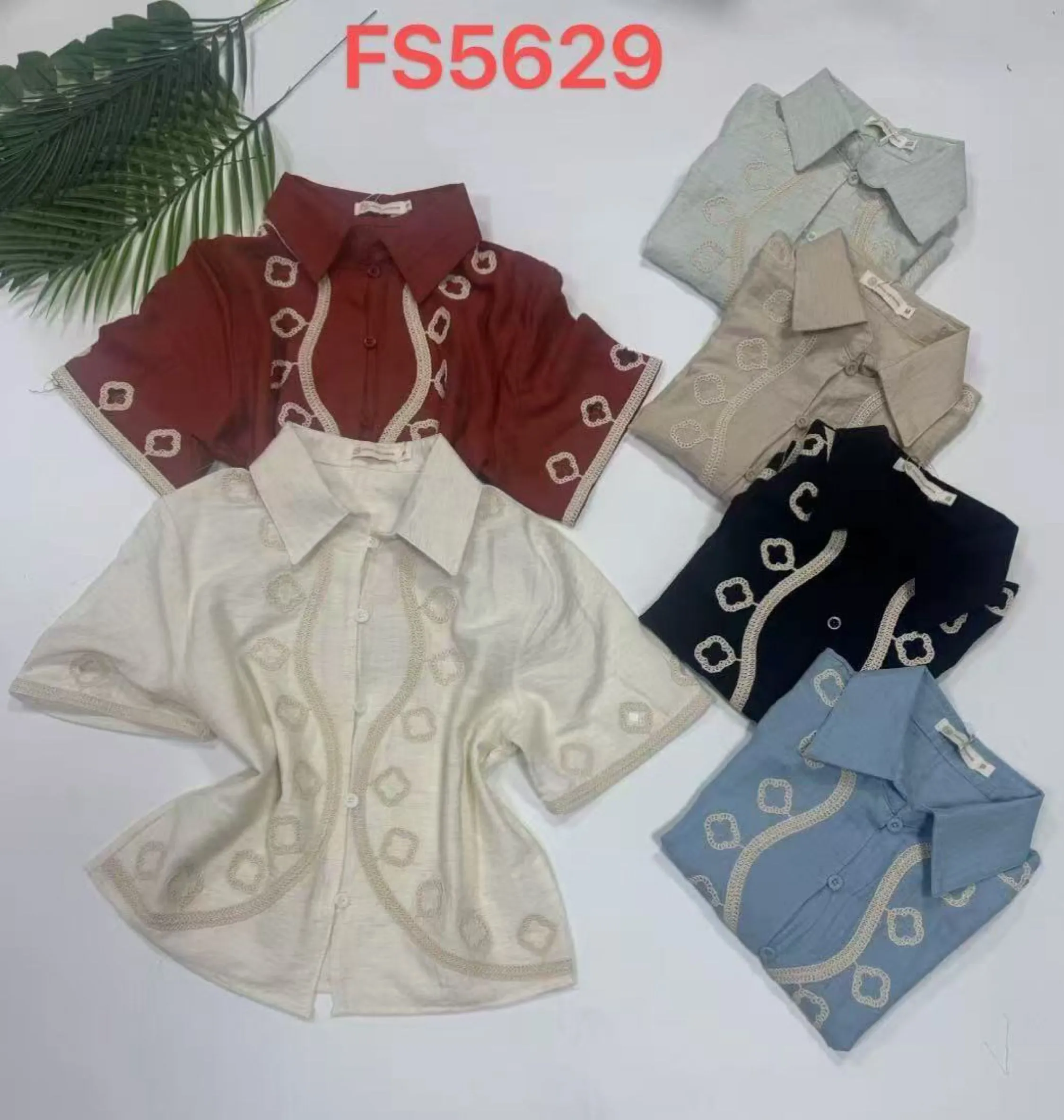 Camisa com bordado feminina   Enzo